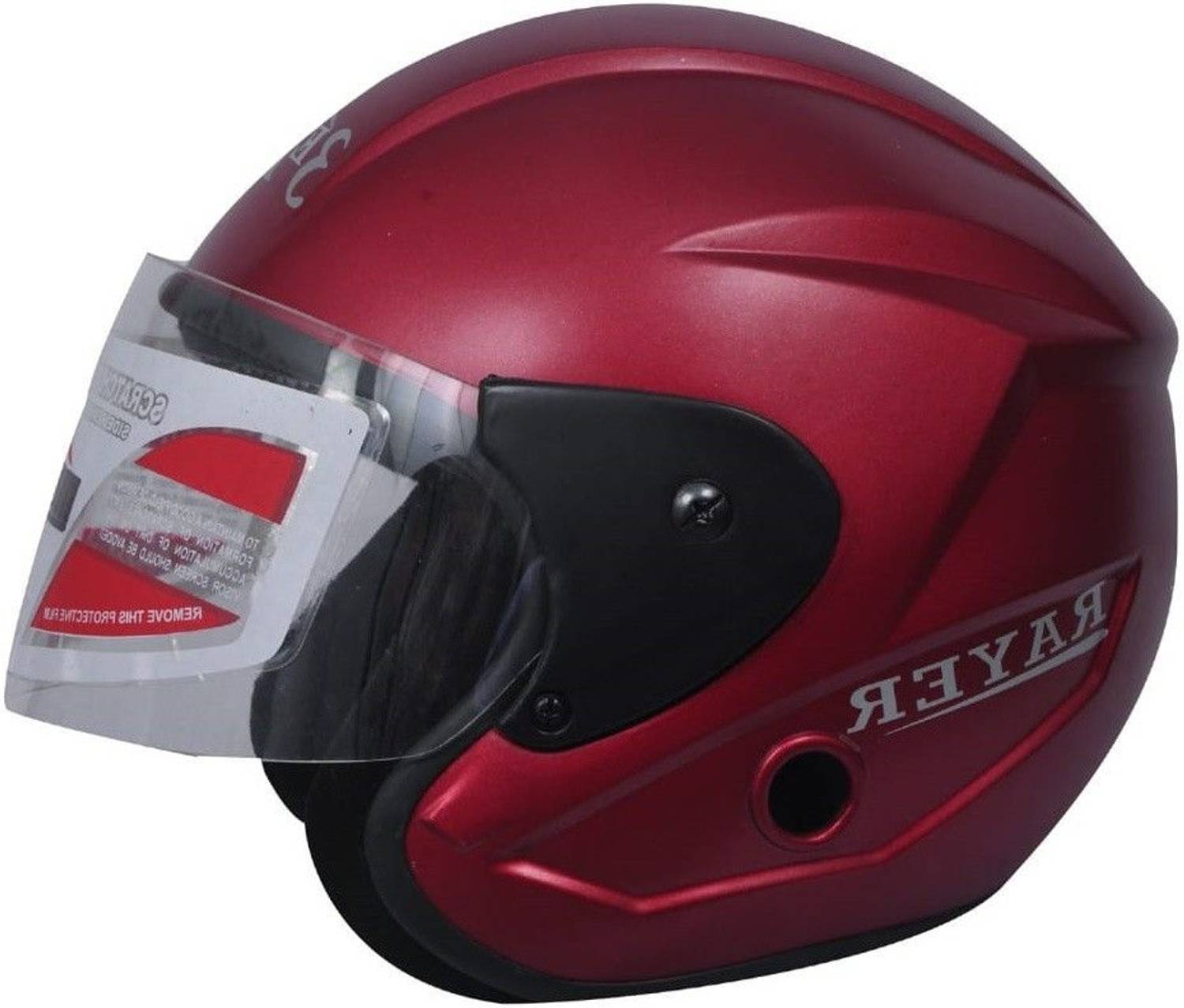 3eiye`s Open Face Solid (ISI Certified) Motorbike Helmet (Matte Red) Motorbike Helmet