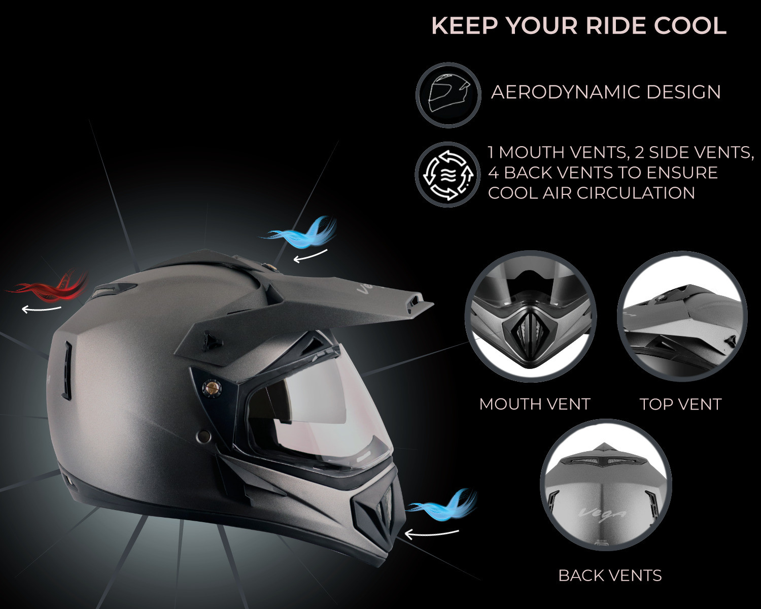 Image of VEGA Off Road D /V Motorbike Helmet