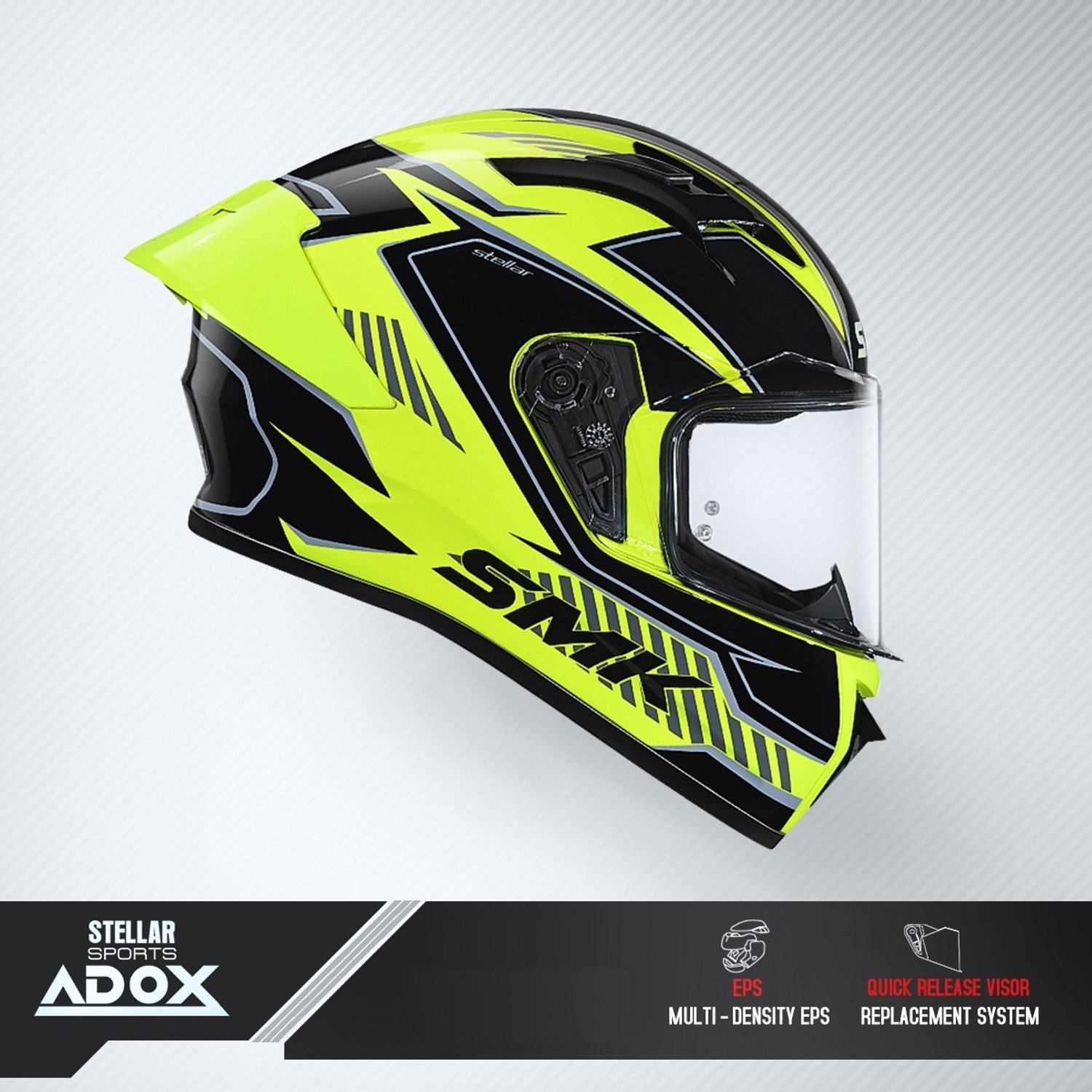 Image of SMK Stellar Sports Adox Motorbike Helmet