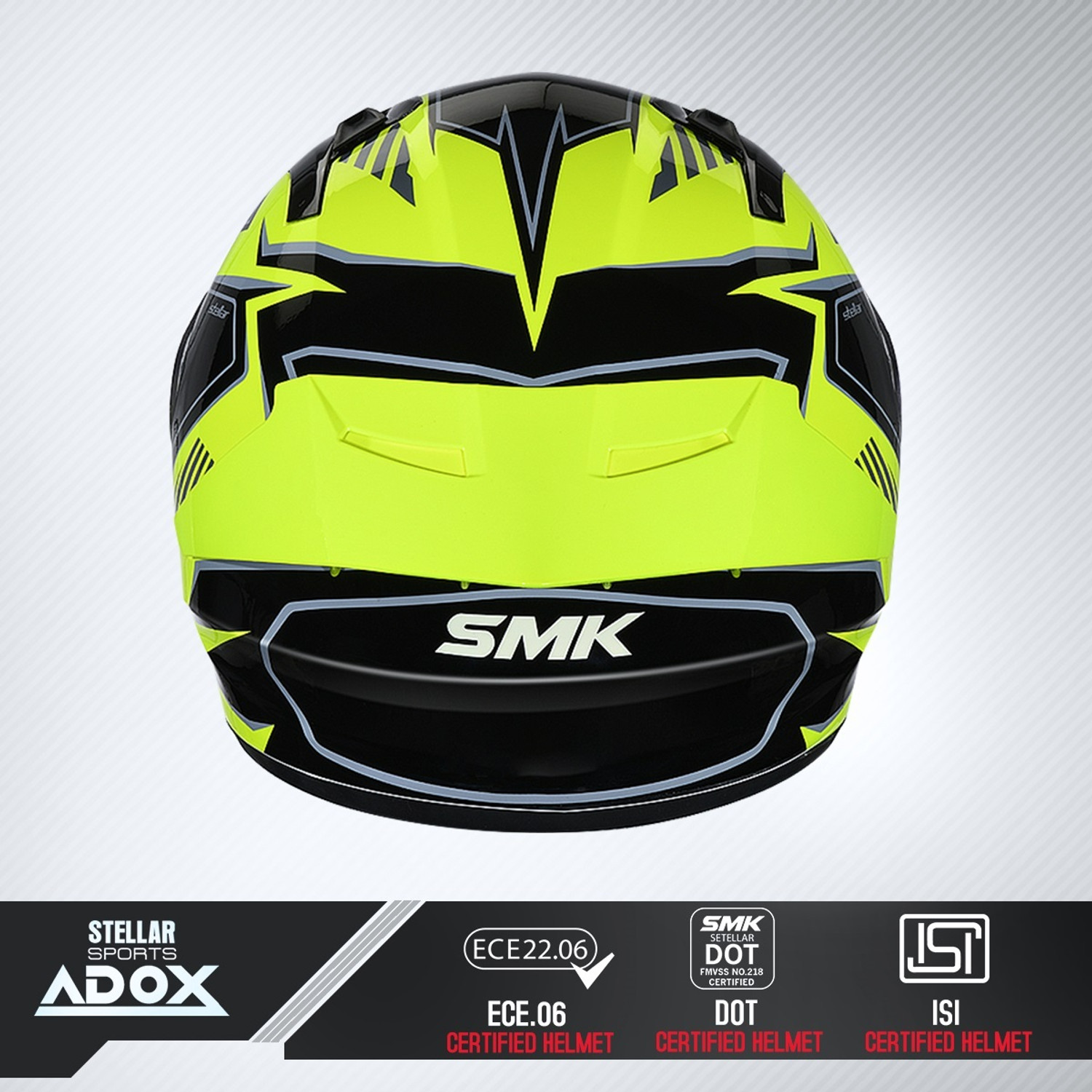 Image of SMK Stellar Sports Adox Motorbike Helmet