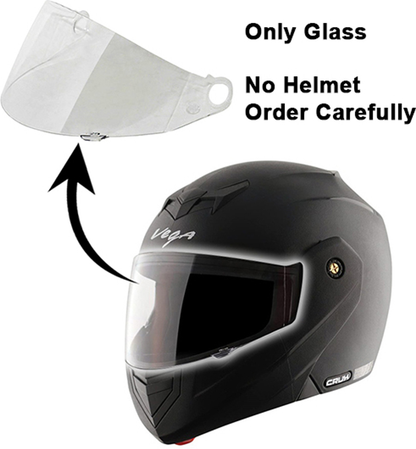 Image of VEGA Visor for Crux, Crux DX and Crux OF all models Motorbike Helmet