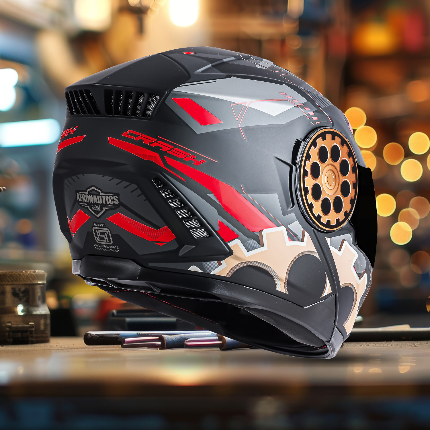 Image of Steelbird SBH-40 Crash ISI Certified Full Face Graphic Helmet for Men and Women Motorbike Helmet