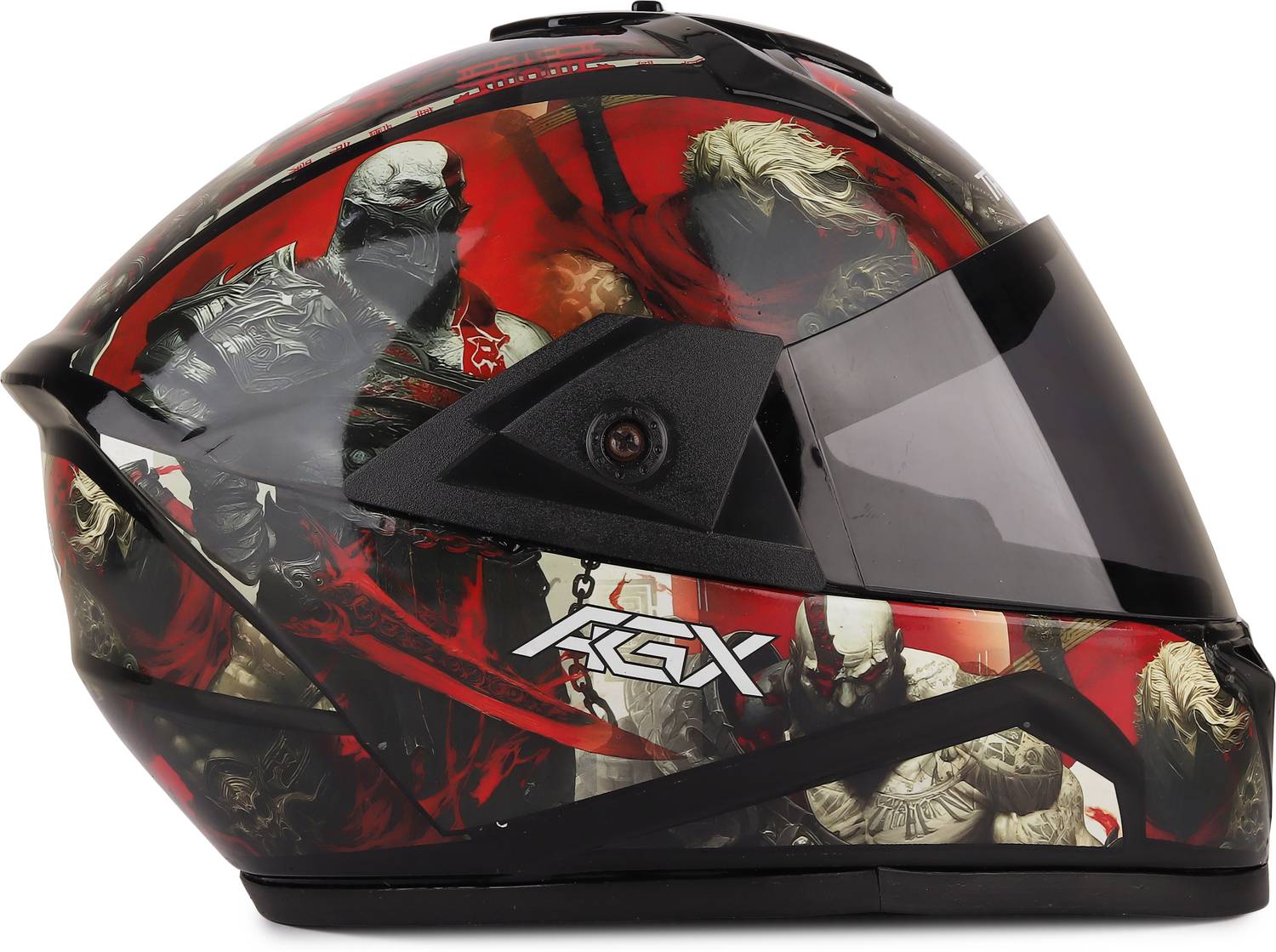 Agx Fighter Kratos HD Graphics with Anti UV PC Visor ABS Material Unisex Motorbike Helmet