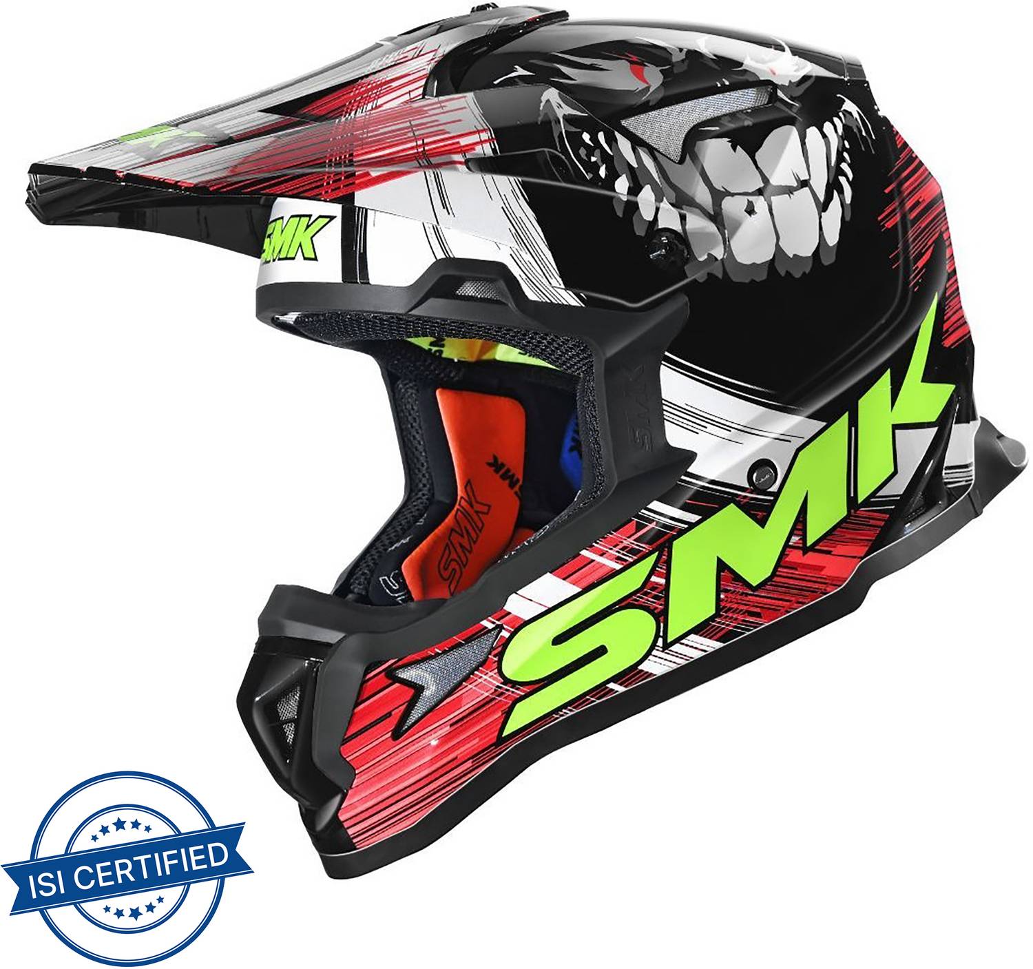 SMK Allterra Smiley Graphics GL-234 Motorbike Helmet - Buy SMK