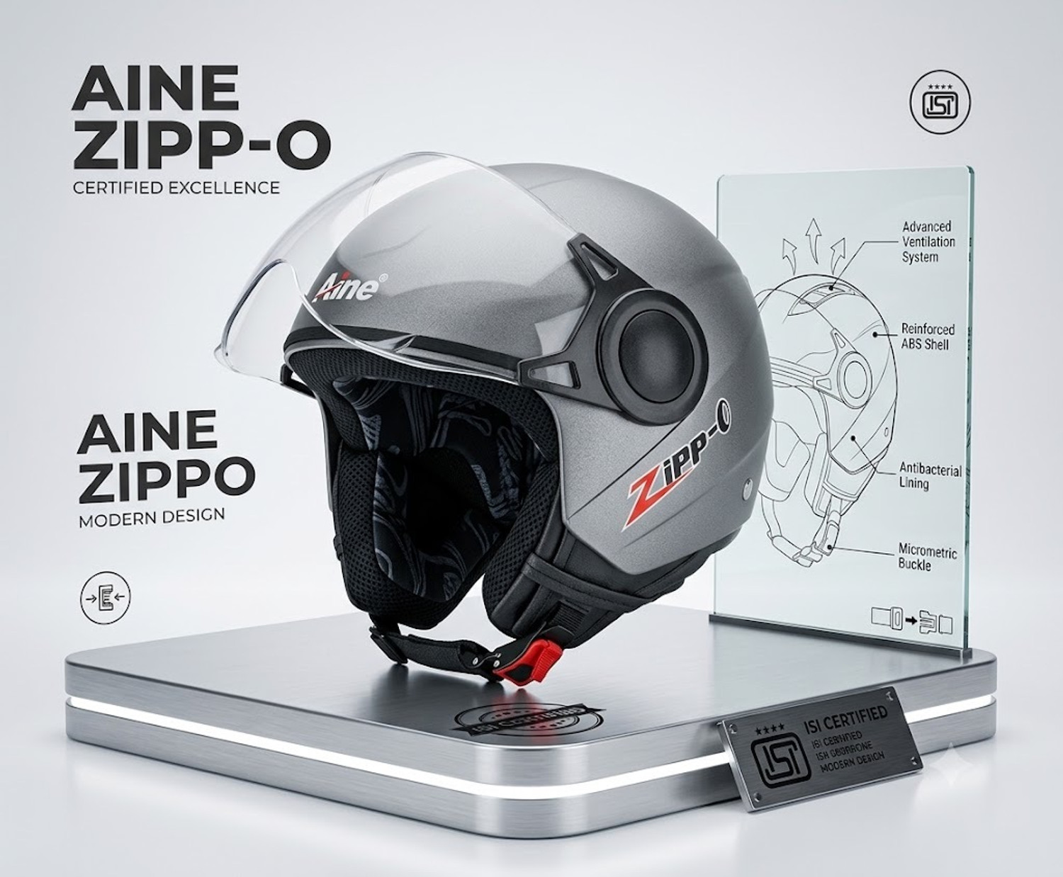 Image of OZONE IS 4151 Motorbike Helmet