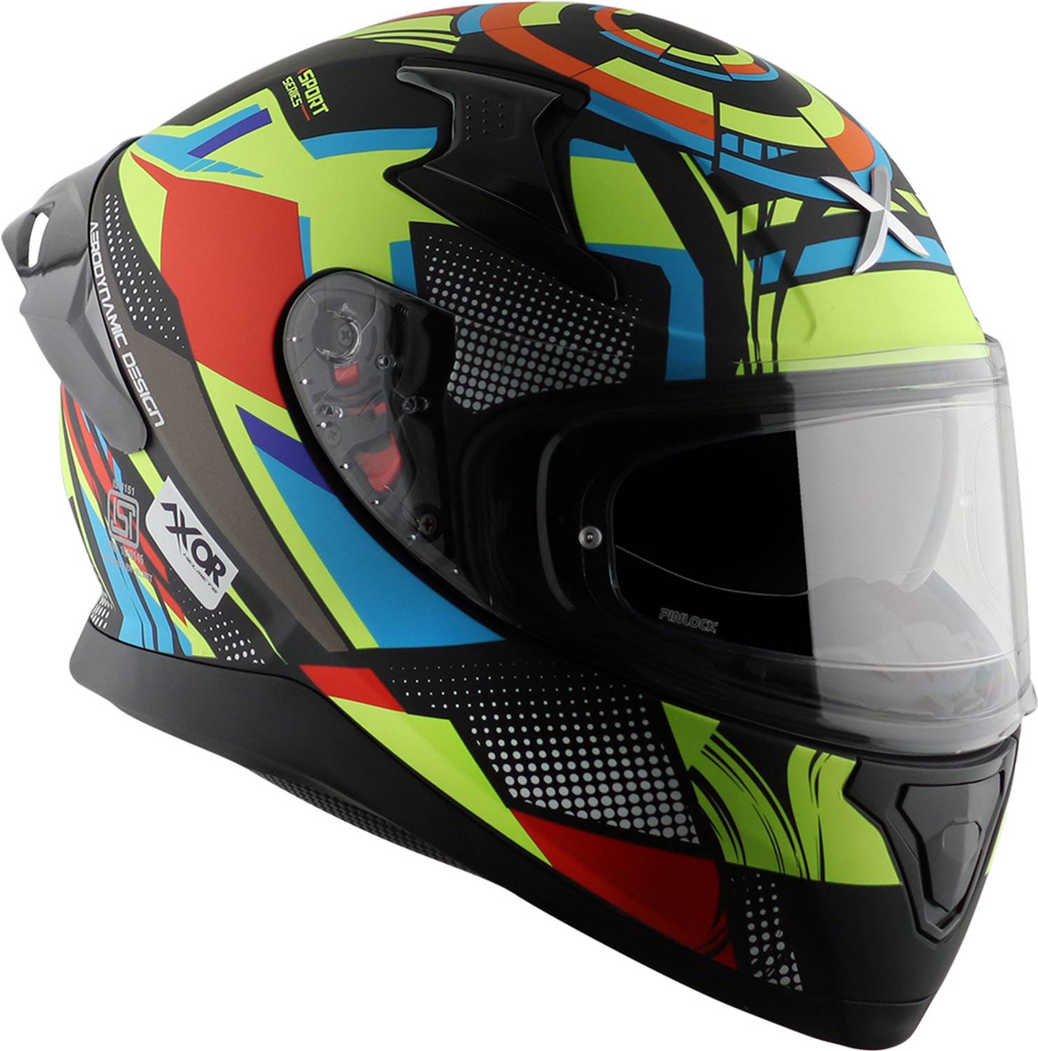 Axor Apex Vivid Black Motorbike Helmet - Image 3