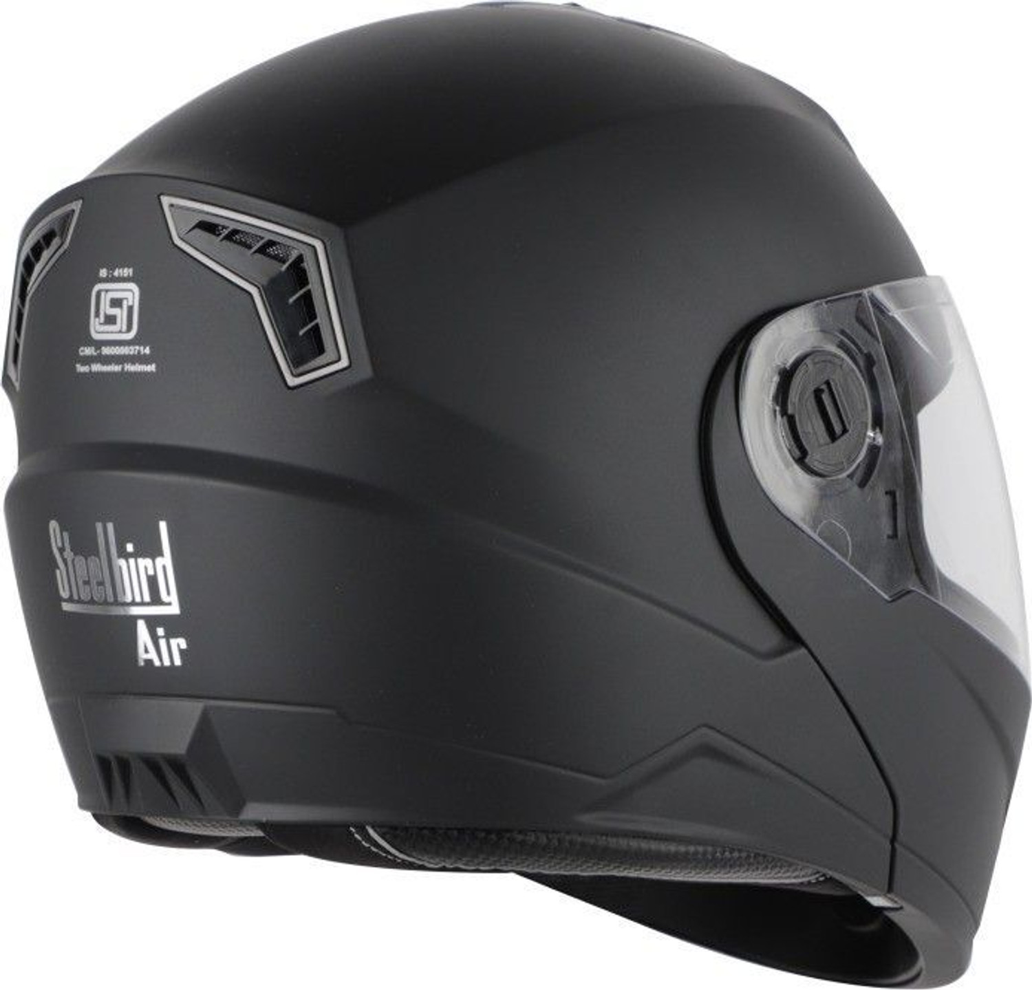 Image of Steelbird Air SBA-7 FLIP-UP HI-QUALITY DASHING BLACK 620MM BIG SIZE XL Motorbike Helmet