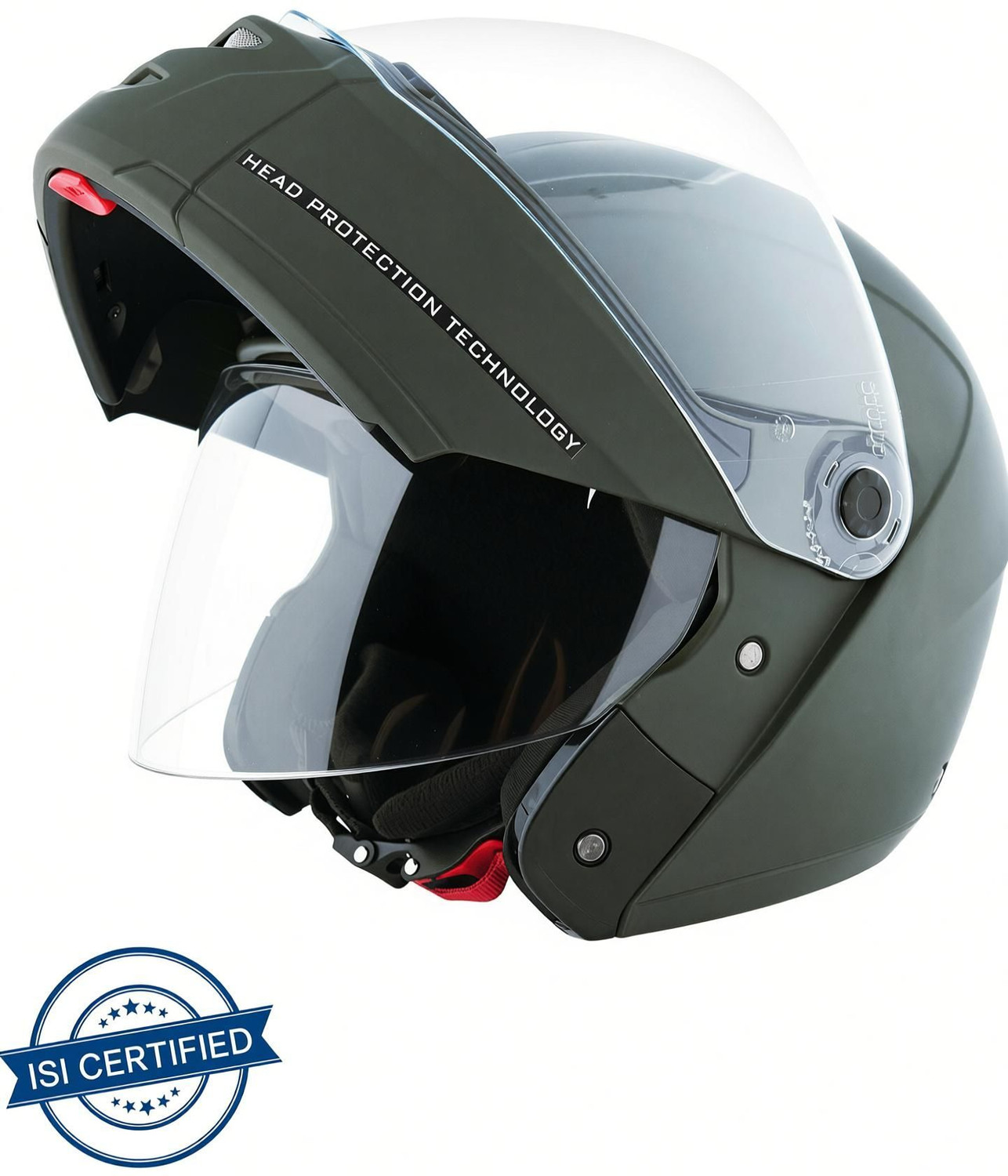 Image of STUDDS NINJA ELITE SUPER FULL FACE MILITARY GREEN - M Motorbike Helmet