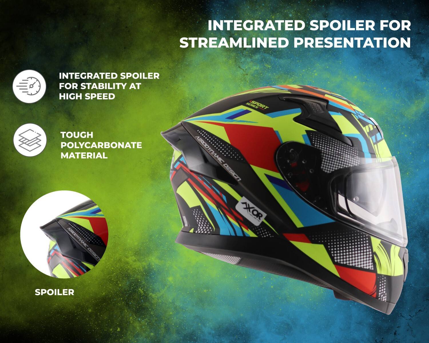 Axor Apex Vivid Black Motorbike Helmet - Image 5