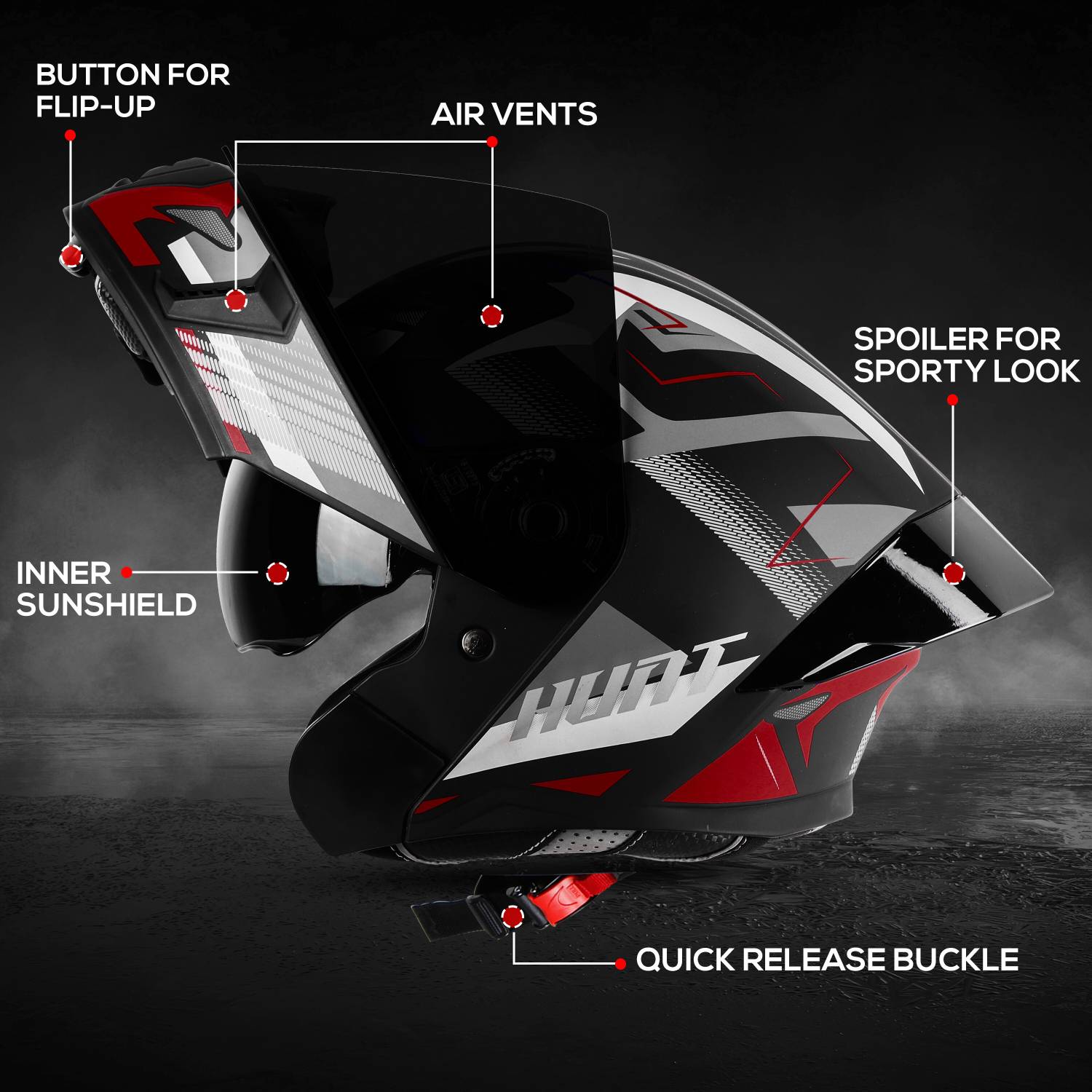 Steelbird SBA-20 Hunt Flip-Up Graphic Helmet - Image 2