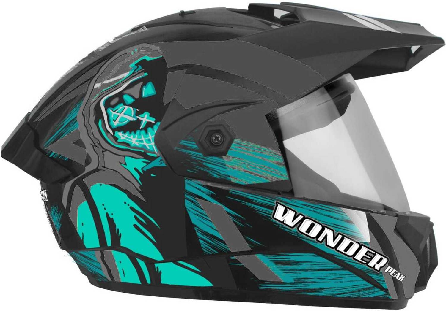 Racing-1 WONDER PEAK Motorbike Helmet Black - Image 1