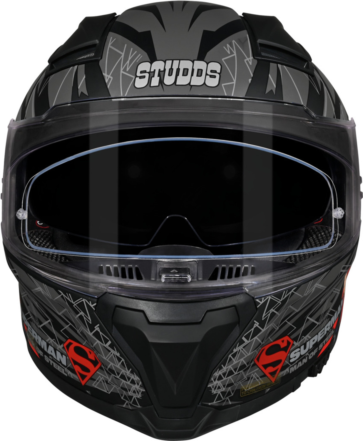Image of STUDDS Helios Superman Edition ISI and DOT Certified Helmet with Antifog 100 Motorbike Helmet
