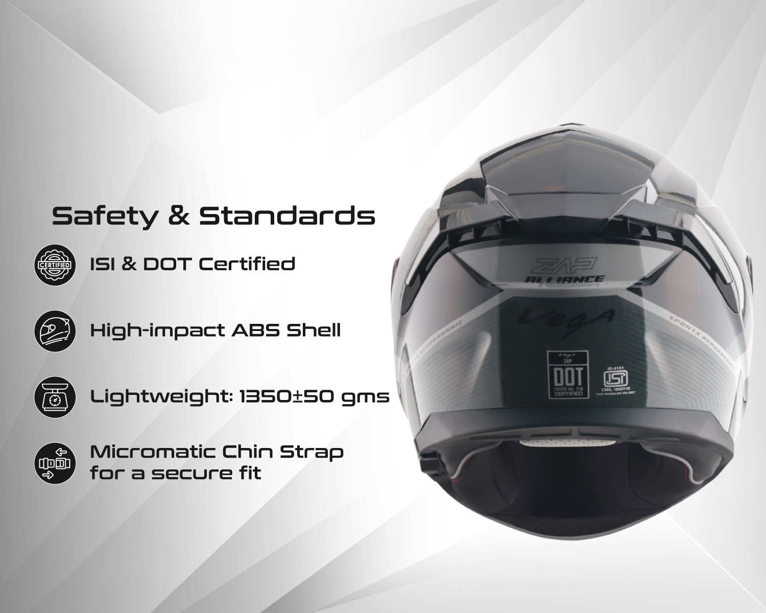 Image of VEGA Zap DV Alliance Motorbike Helmet