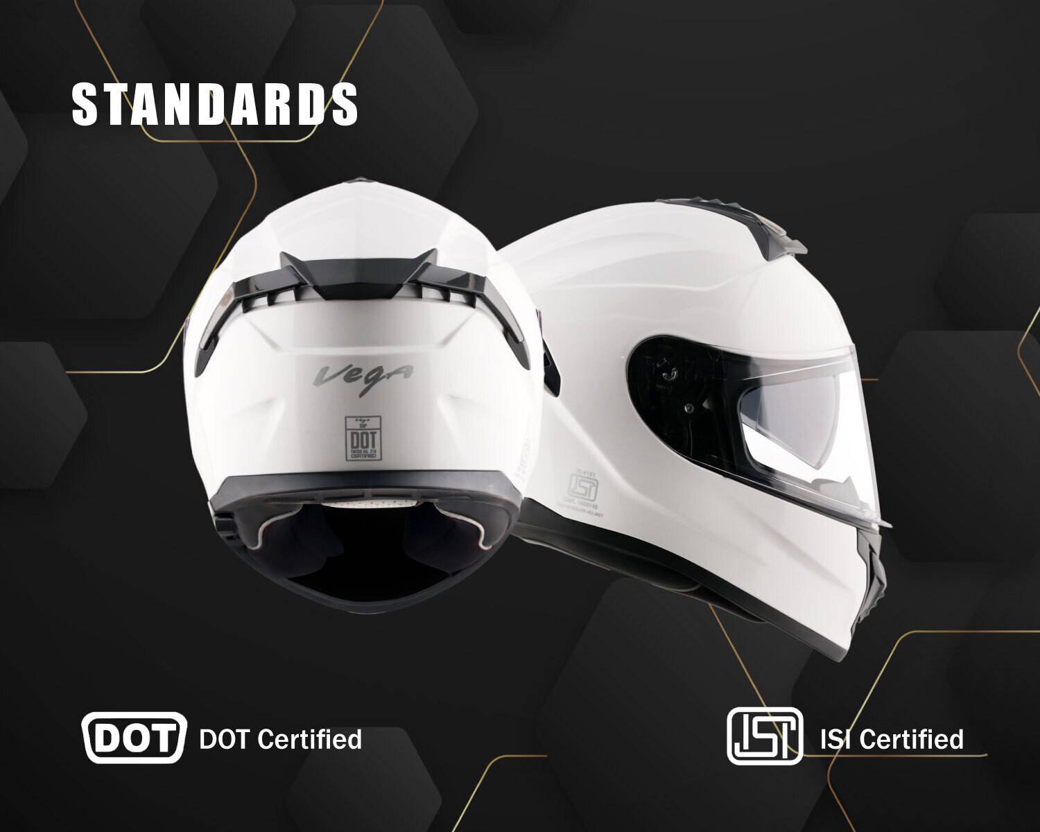VEGA Zap D/V Motorbike Helmet White - Image 5