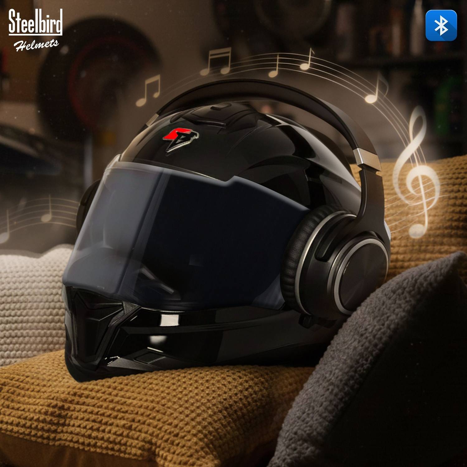 Steelbird SBH-57 Fighter Bass X Bluetooth Helmet - Image 2