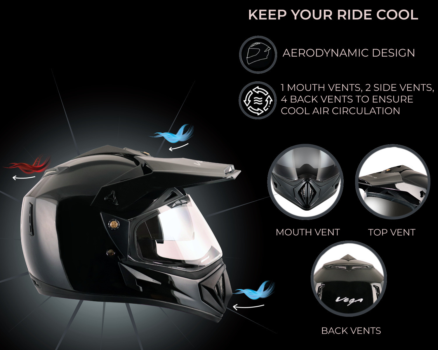 Image of VEGA Off Road D /V Motorbike Helmet