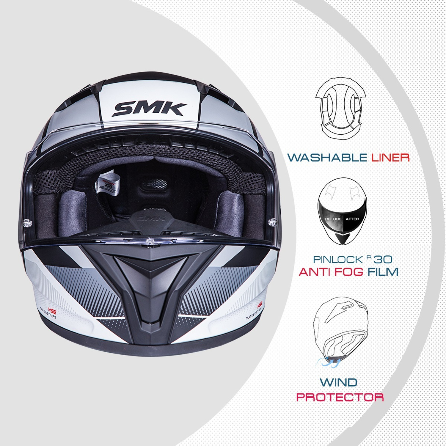 Image of SMK Stellar Sports Faro Motorbike Helmet