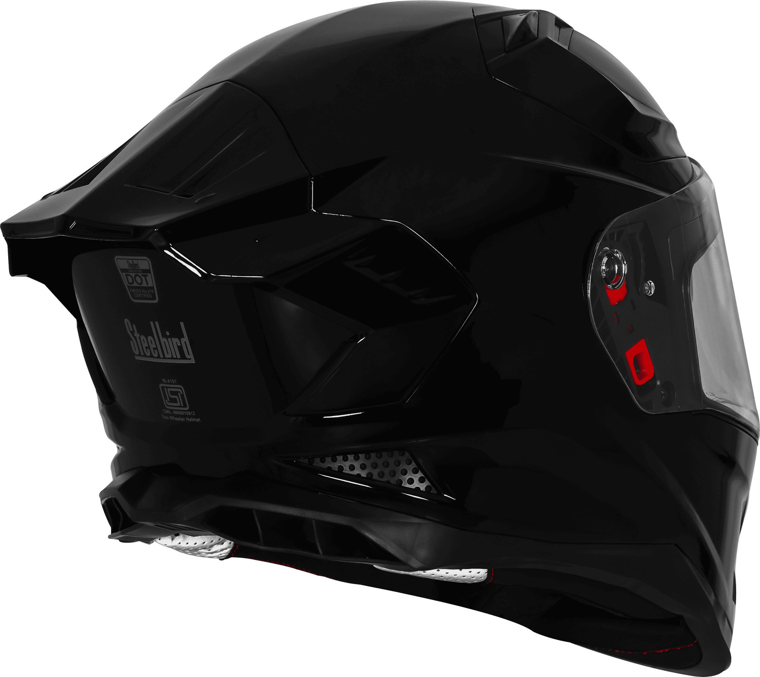 Image of Steelbird Air SBH-61 ISS SXE Glossy Black Full Face TPE EDITION With Extra Visor 580MM Medium Motorsports Helmet