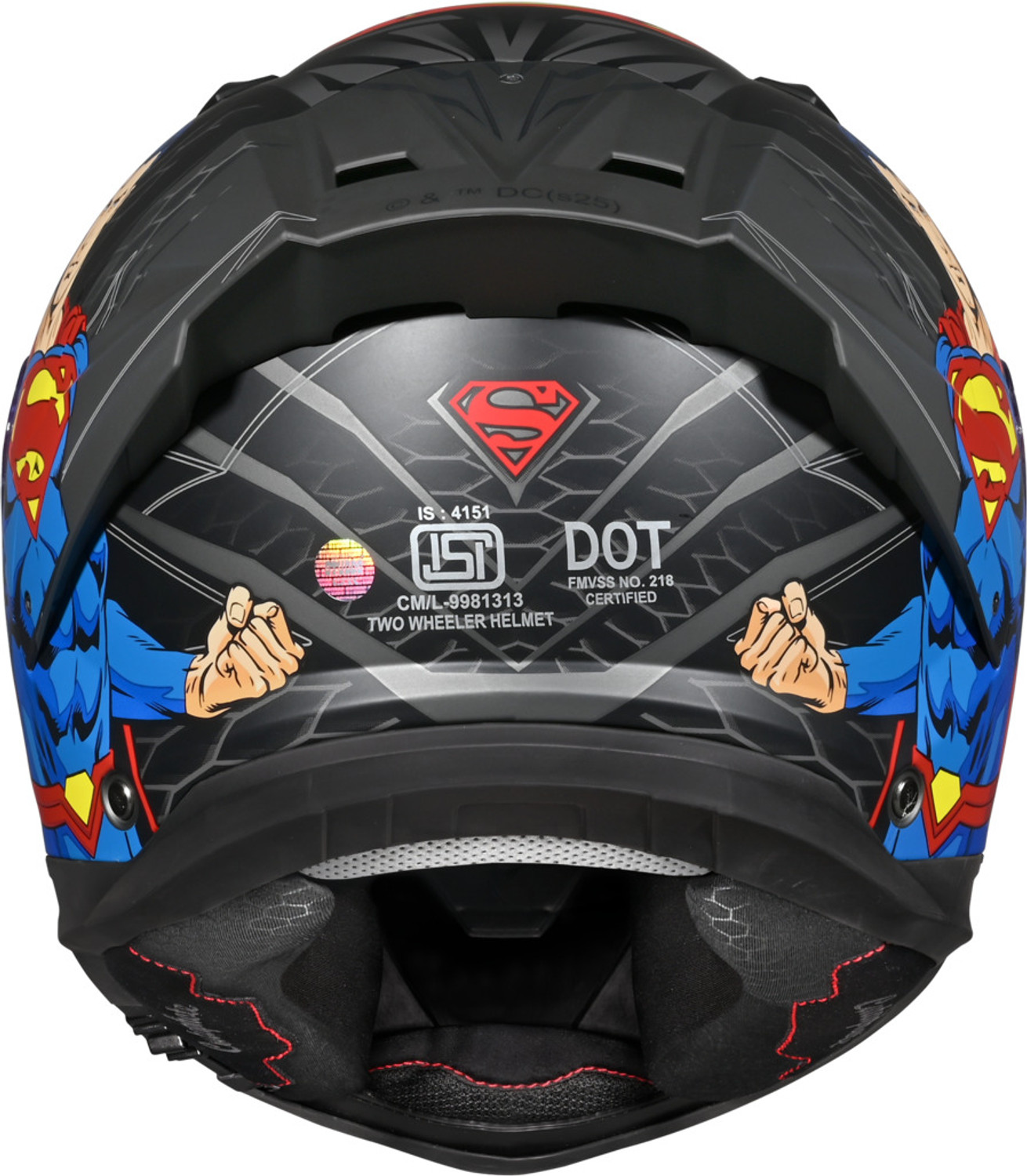 Image of STUDDS Helios Superman Edition ISI and DOT Certified Helmet with Antifog 100 Motorbike Helmet