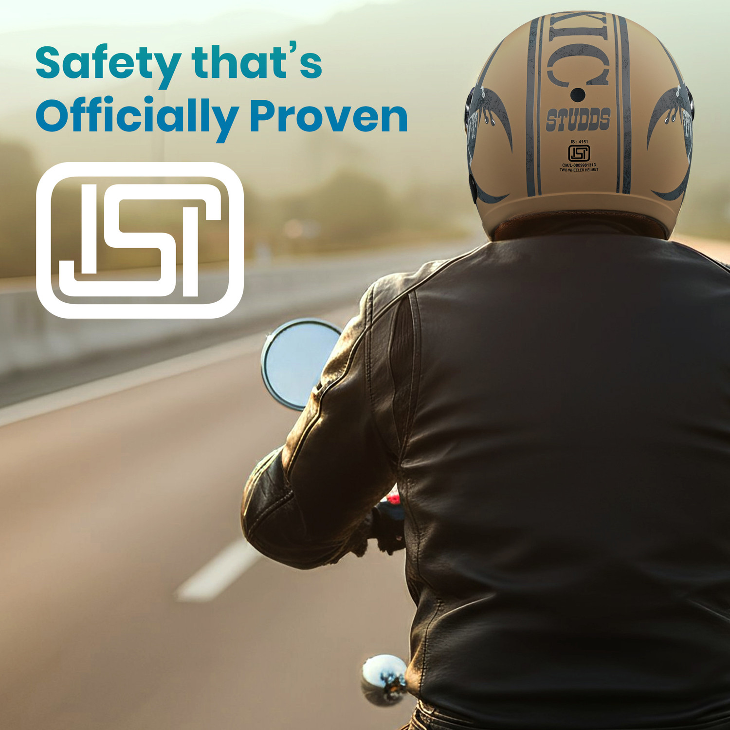 Image of STUDDS Jet Toxic Open Face ISI Certified Helmet for Men and Women Motorbike Helmet
