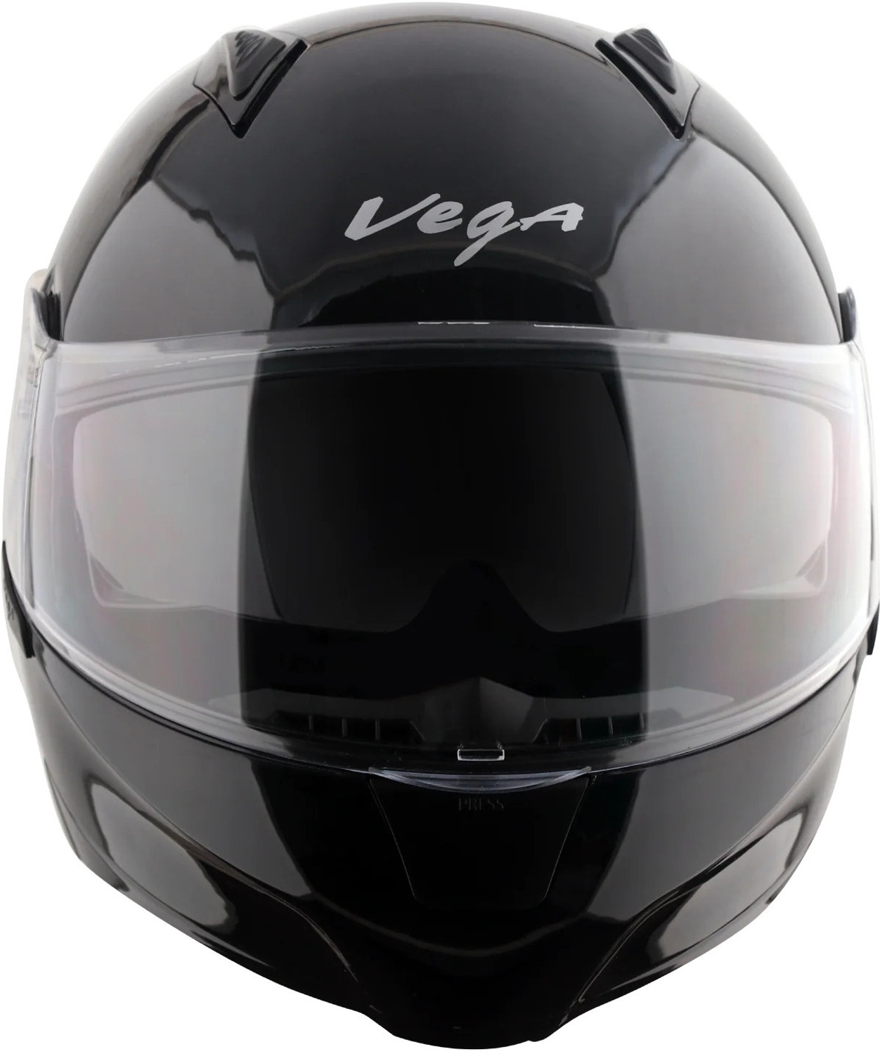 Image of VEGA Spike DV Flip-Up Glossy Black Large Motorbike Helmet