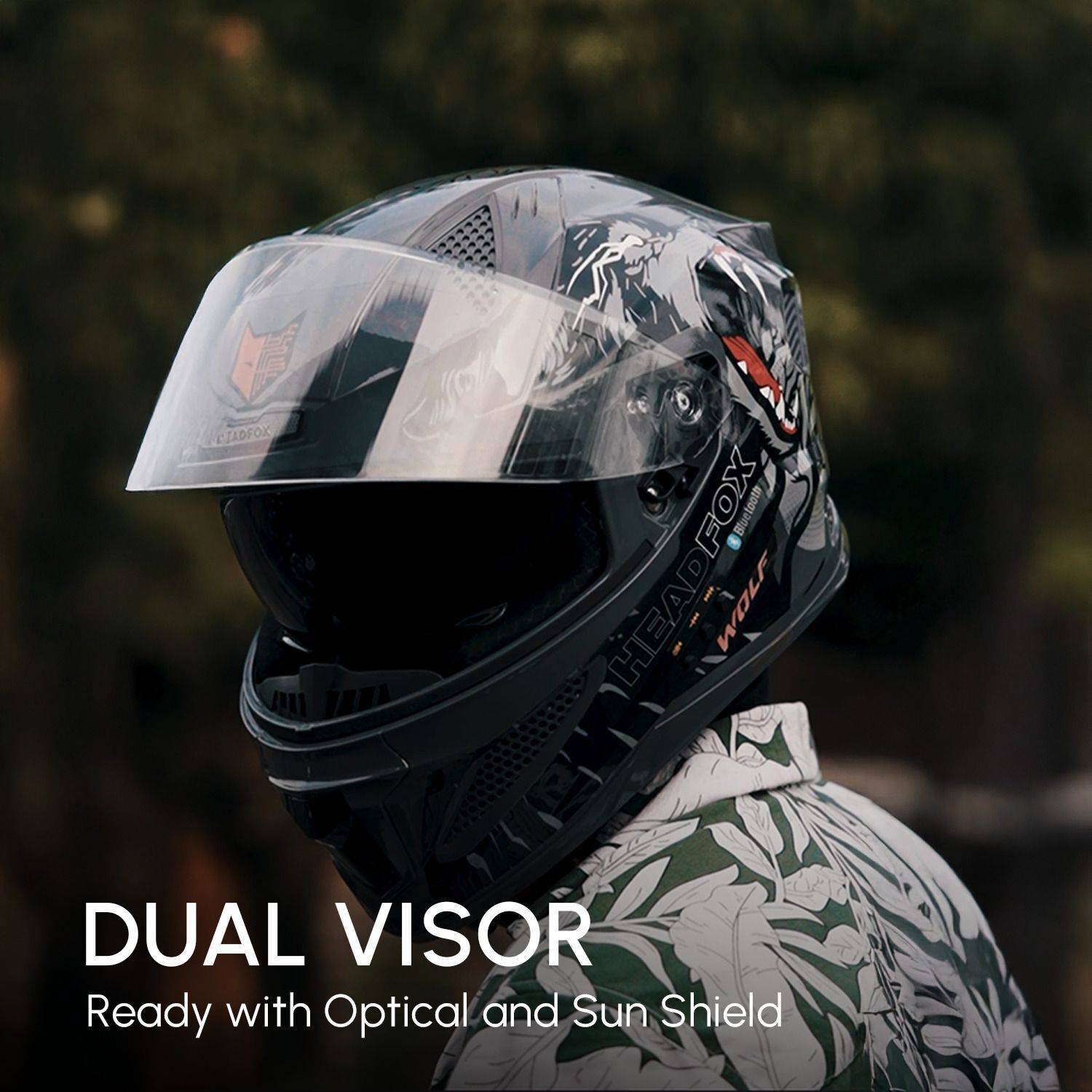 HEADFOX N2F WOLF Bluetooth AI Smart Bike Helmet - Image 4