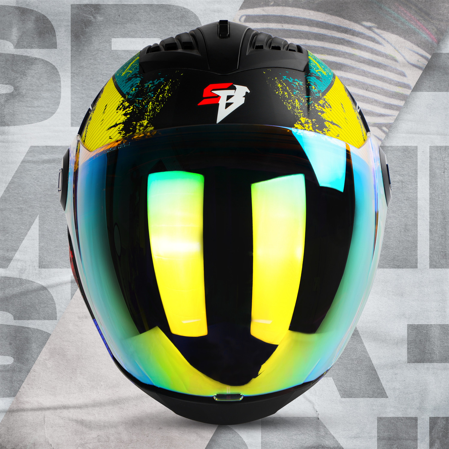 Image of Steelbird SBA-2 Monkey ISI Certified Full Face Photochromic Graphic Helmet for Men Motorbike Helmet