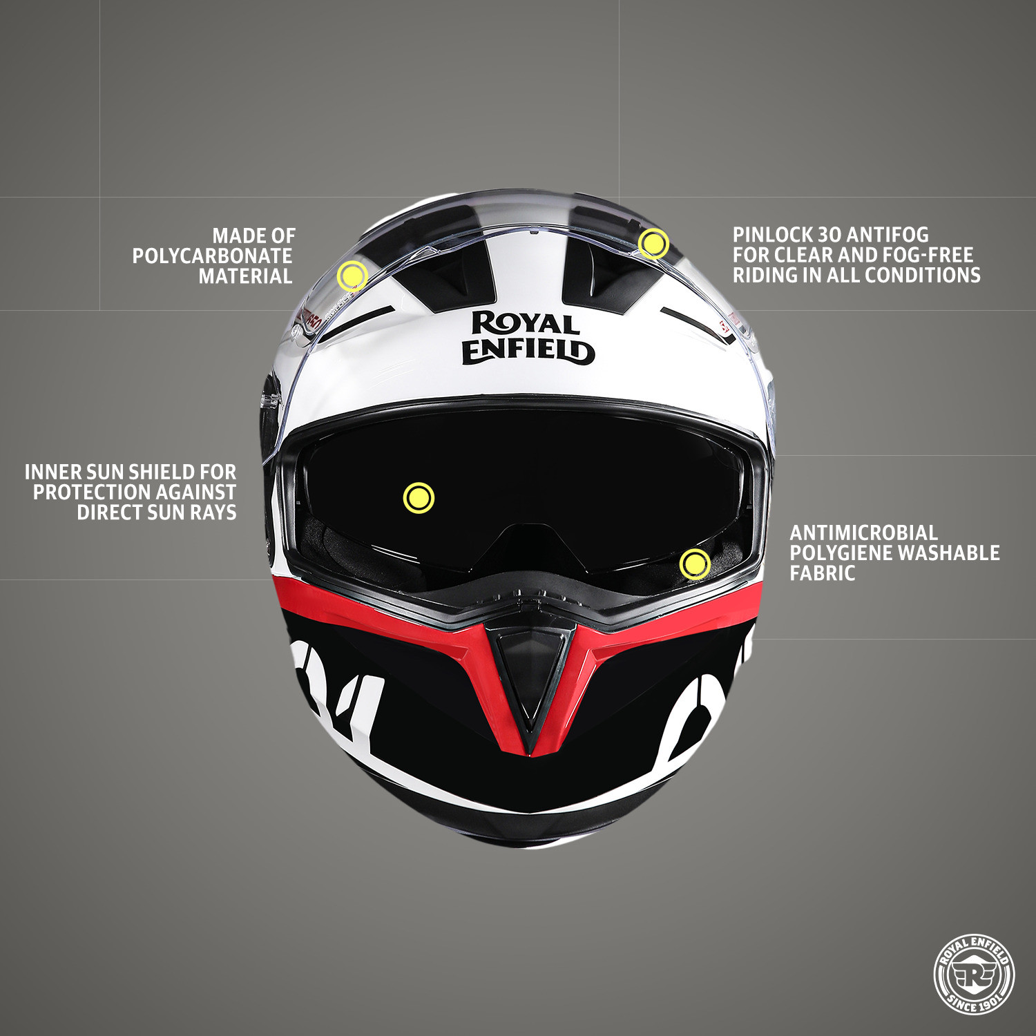 Image of ROYAL ENFIELD 650 Full Face ISI, DOT & ECE 22.06 Certified with Graphics Motorbike Helmet