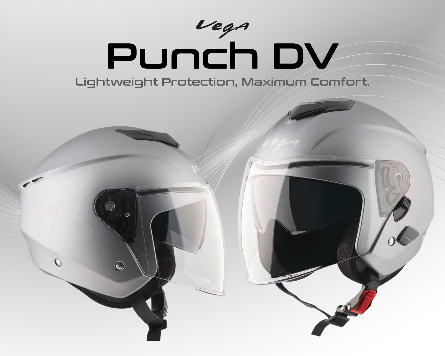 Image of VEGA VO-04 Punch DV Open Face Helmet-Dull Anthracite-L Motorbike Helmet