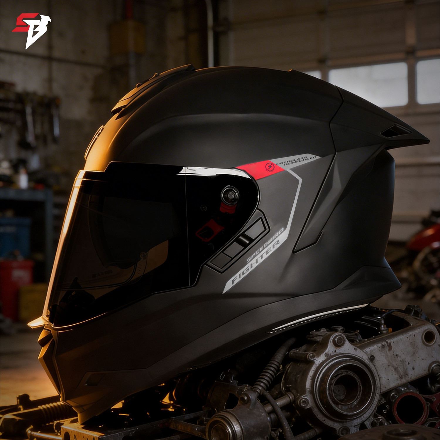 Image of Steelbird Fighter ECE 22.06 SB-120 Gen-Z Helmet with Pinlock-30 | Inner Sun Shield | Motorbike Helmet