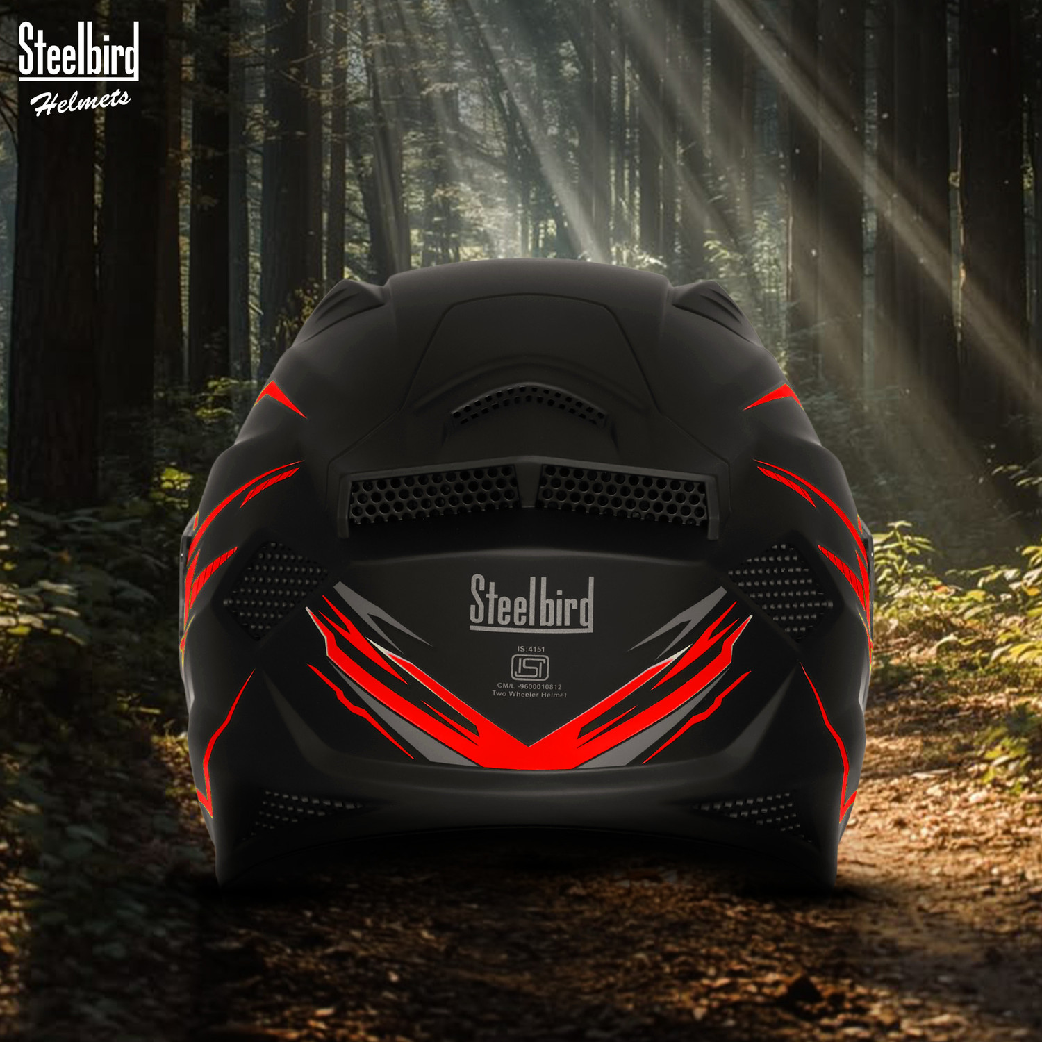 Image of Steelbird SBH-25 Rudra Vayu ISI Certified Full Face Graphic Helmet for Men Motorbike Helmet