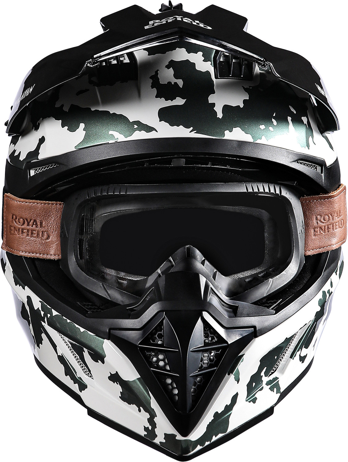 Image of ROYAL ENFIELD Optimus Motocross Helmet with Sunpeak - ISI, DOT and ECE Certified Motorbike Helmet