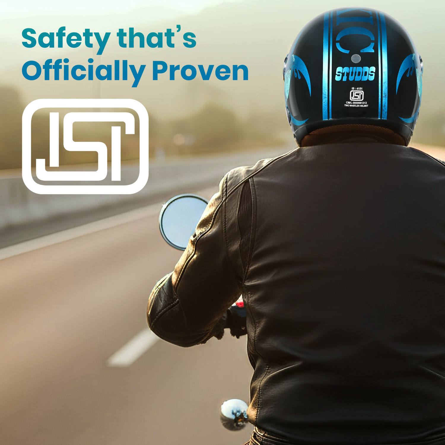 Image of STUDDS Jet Toxic Open Face ISI Certified Helmet for Men and Women Motorbike Helmet