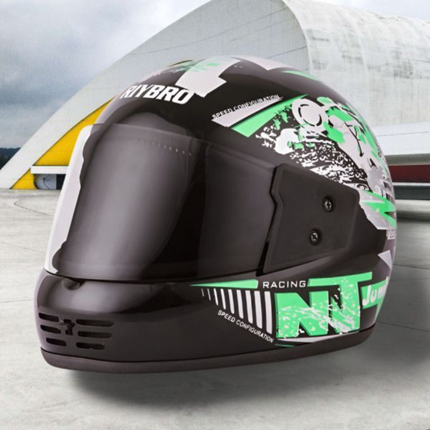 Image of Riybro Full Face ISI Marked with Adjustable strap fro Men & Women Bike & Scooty Riding Motorbike Helmet
