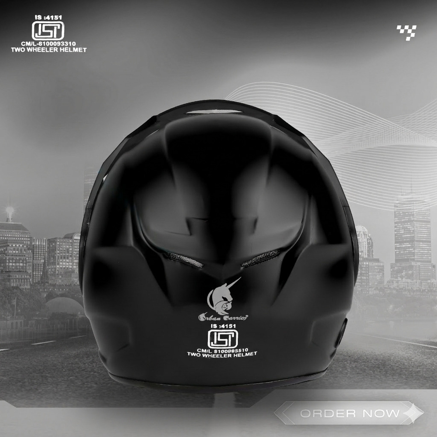 Image of urban carrier ISI Certified ABS Material Half Face Stylish Helmet with Clear Visor For Men Motorbike Helmet