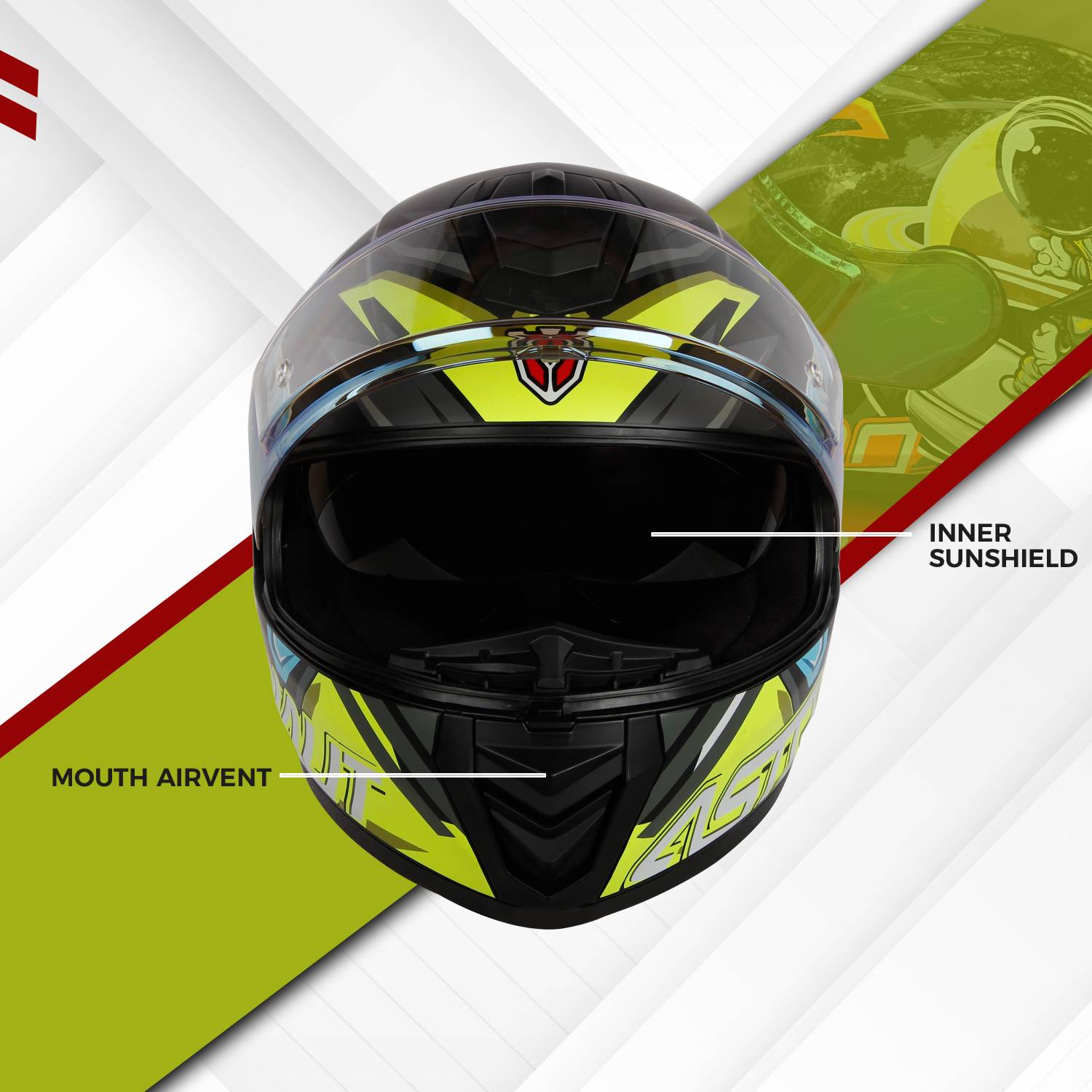 IGNYTE IGN-8 Astronaut ISI/DOT Certified Full Face Graphic Helmet