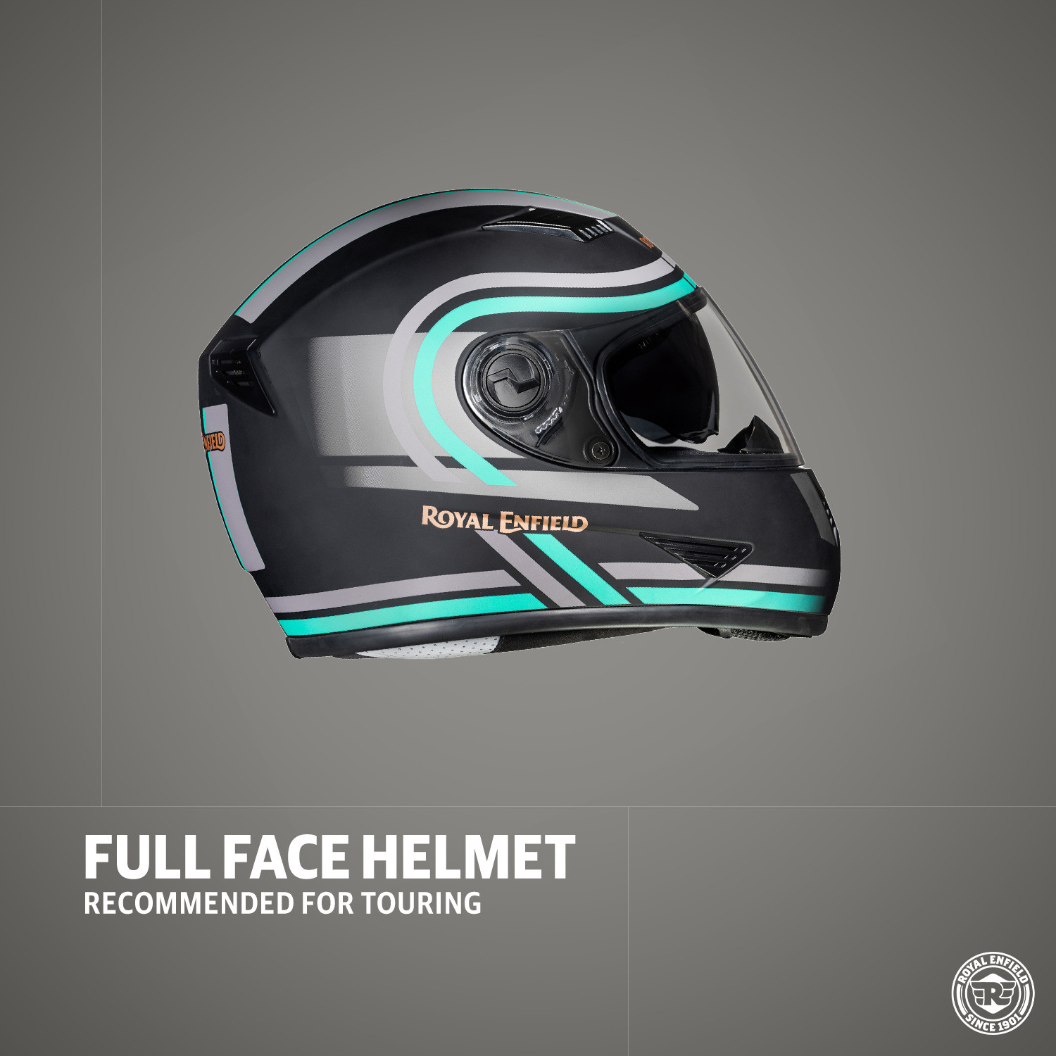 Image of ROYAL ENFIELD Stunner Graphics Helmet With Dual Visor ISI Certified Motorbike Helmet