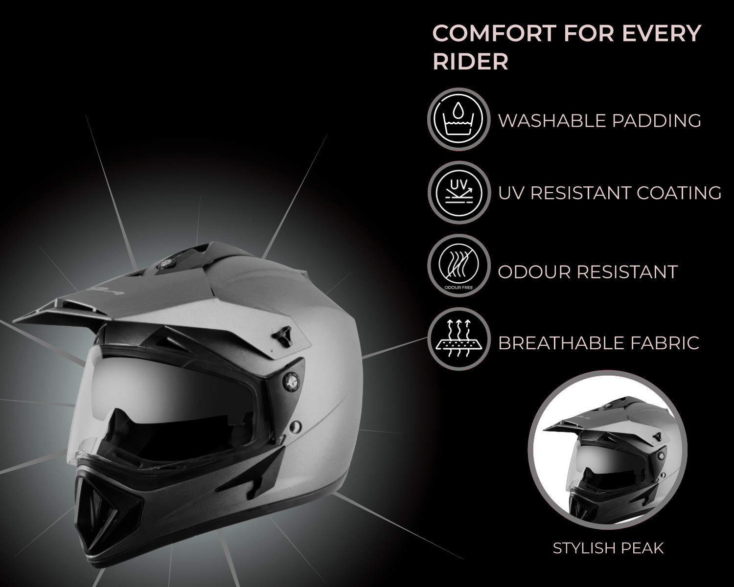 Image of VEGA Off Road D /V Motorbike Helmet