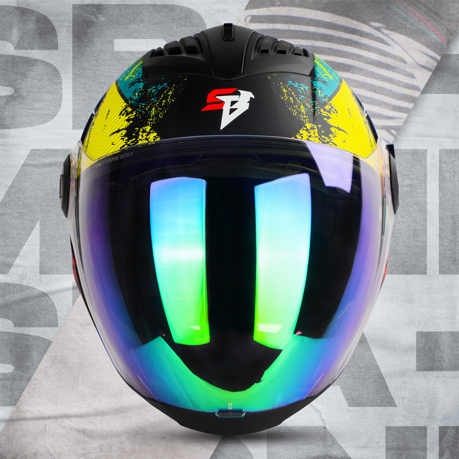 Image of Steelbird SBA-2 Monkey ISI Certified Full Face Photochromic Graphic Helmet for Men Motorbike Helmet