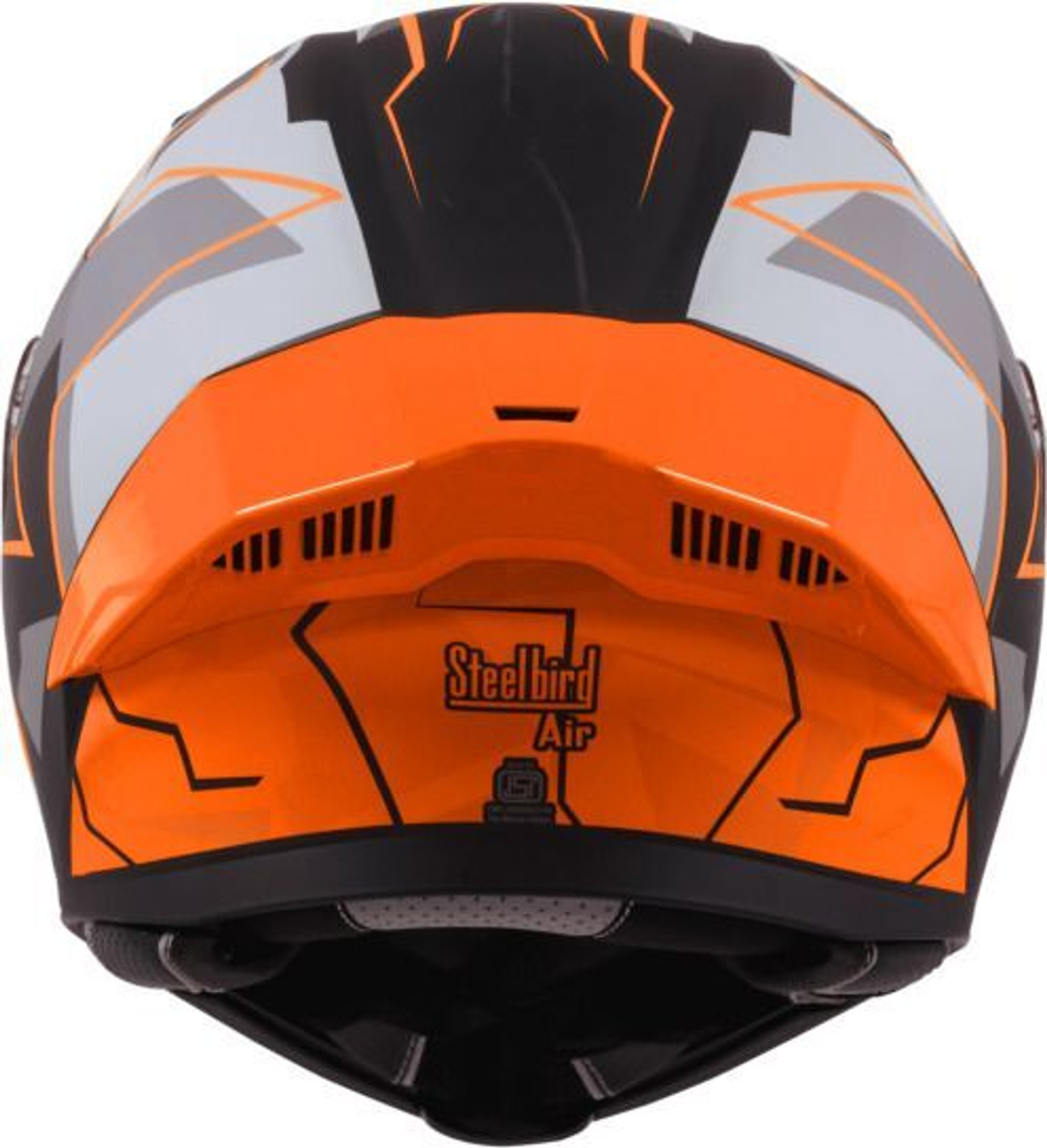 Image of Steelbird Air SBA-20 ISS 09 GLOSSY BLACK ORANGE M Size Motorsports Helmet