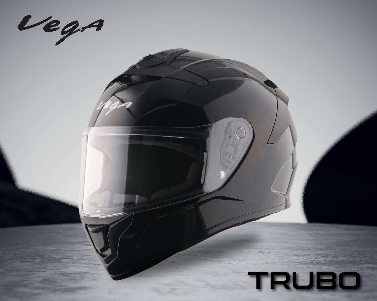 VEGA VF-10 Turbo Solid Motorbike Helmet Black - Image 2
