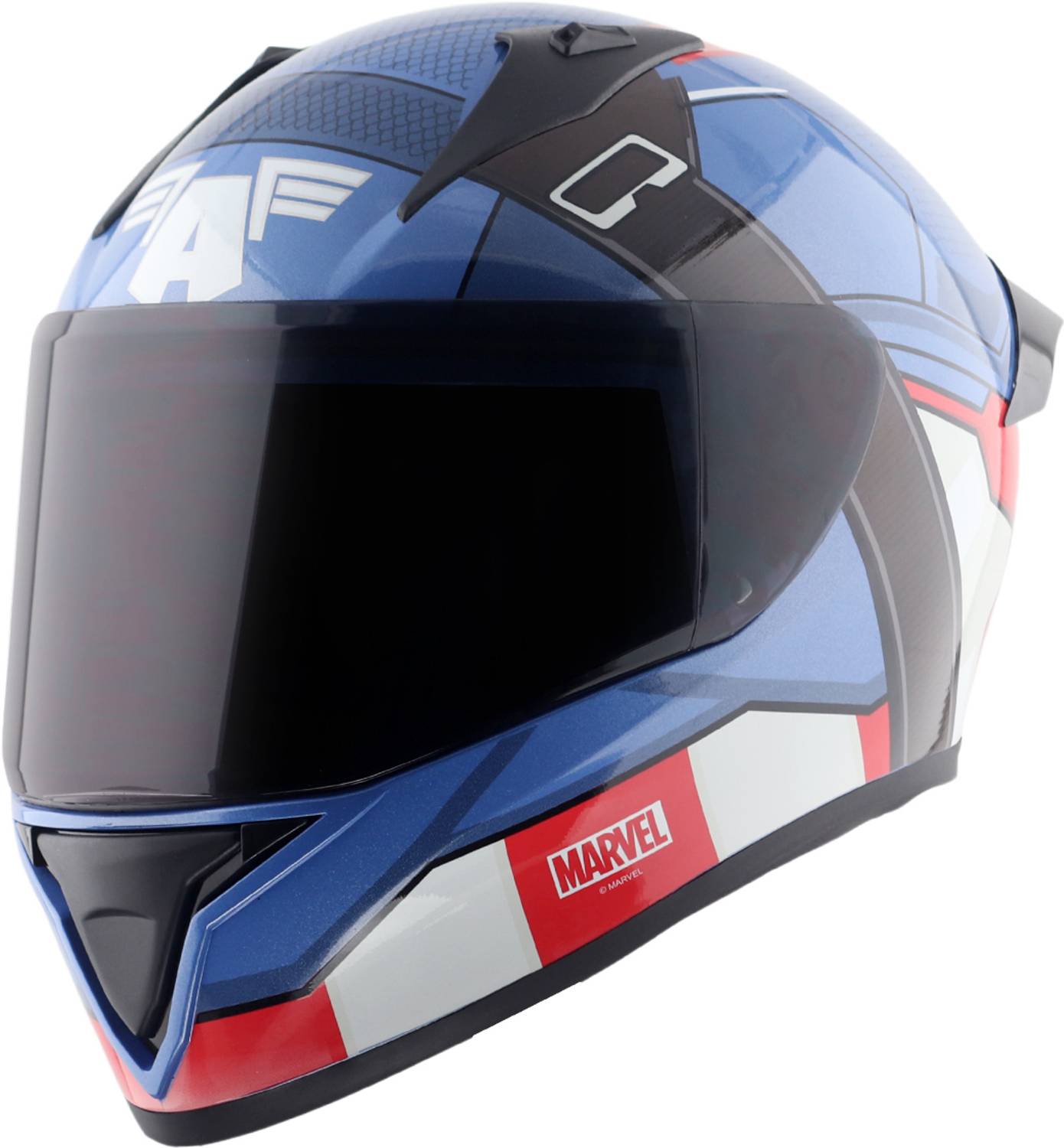 VEGA Bolt Marvel Captain America Motorbike Helmet Blue