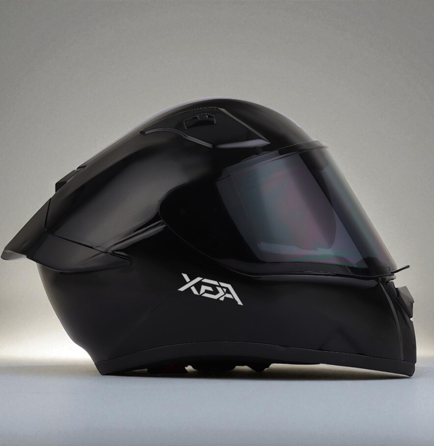 Image of FOROLY Bolt ABS Material, with Sunvisor, Unbreakable PC Visor (PP-1) Motorbike Helmet (Jet Black)
