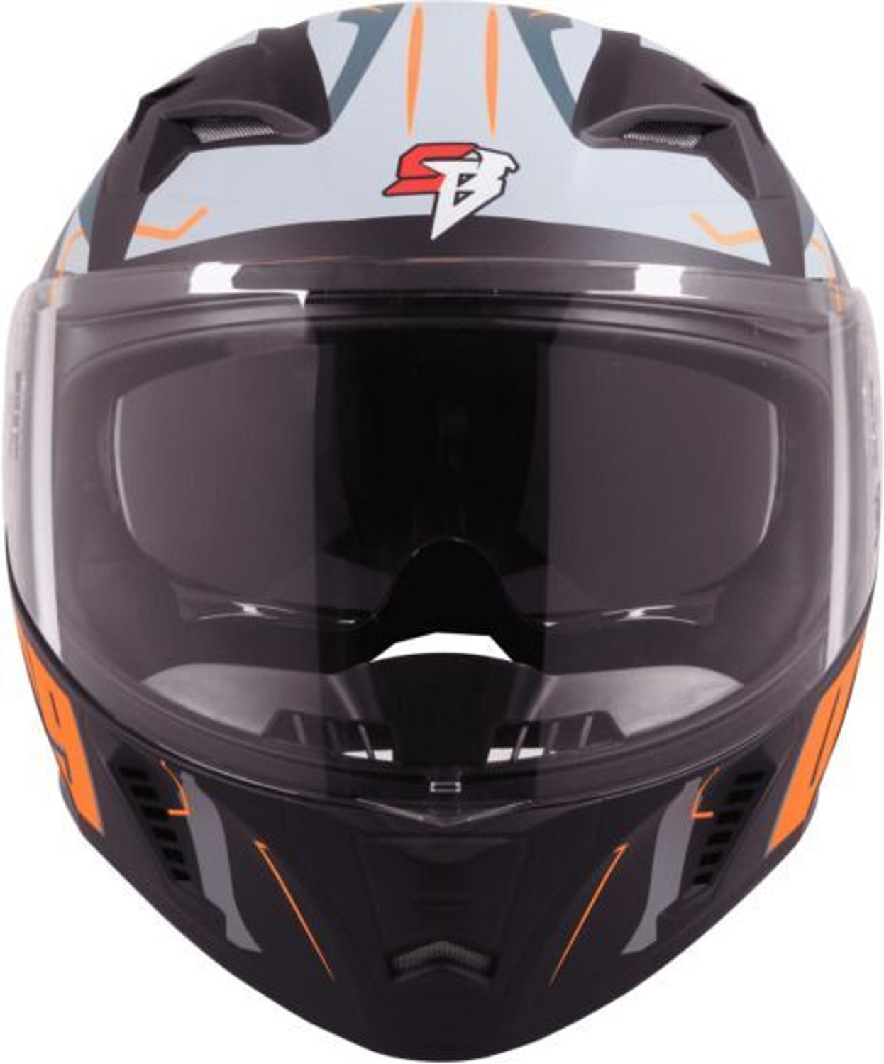 Image of Steelbird Air SBA-20 ISS 09 GLOSSY BLACK ORANGE M Size Motorsports Helmet