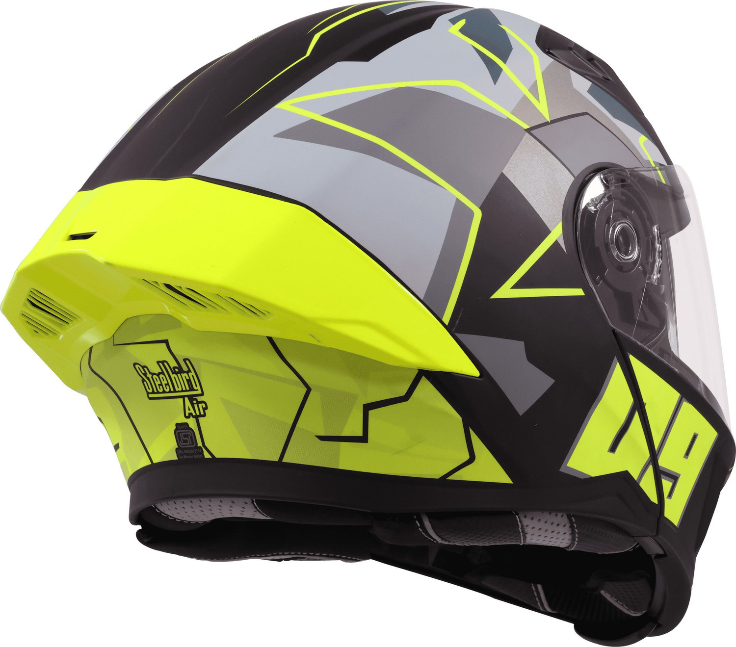 Image of Steelbird Air SBA-20 ISS 09 GLOSSY BLACK NEON LARGE Motorsports Helmet