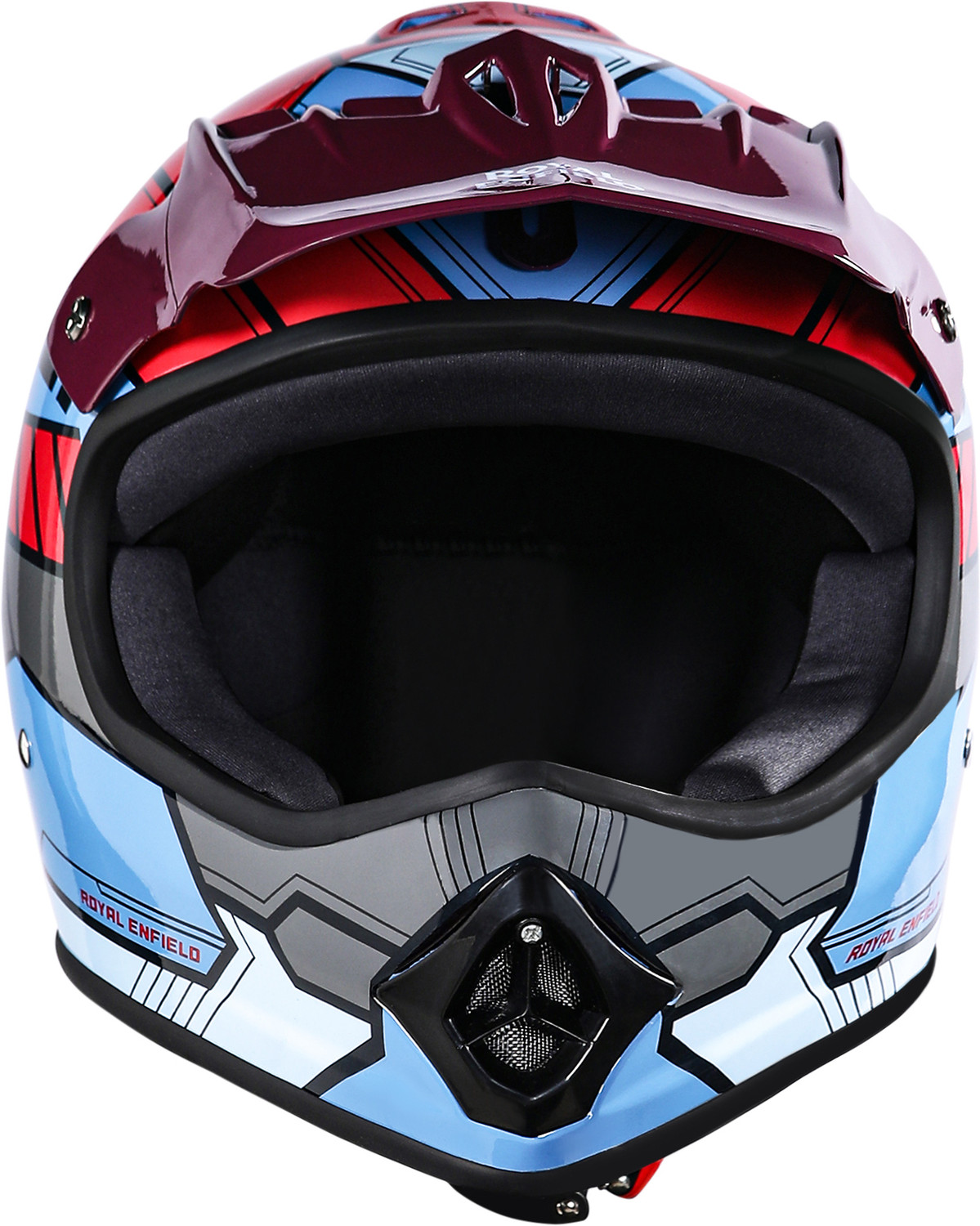 Image of ROYAL ENFIELD Chase Full Face MotoCross Kids Helmet with Sunpeak - ISI Certified Motorbike Helmet