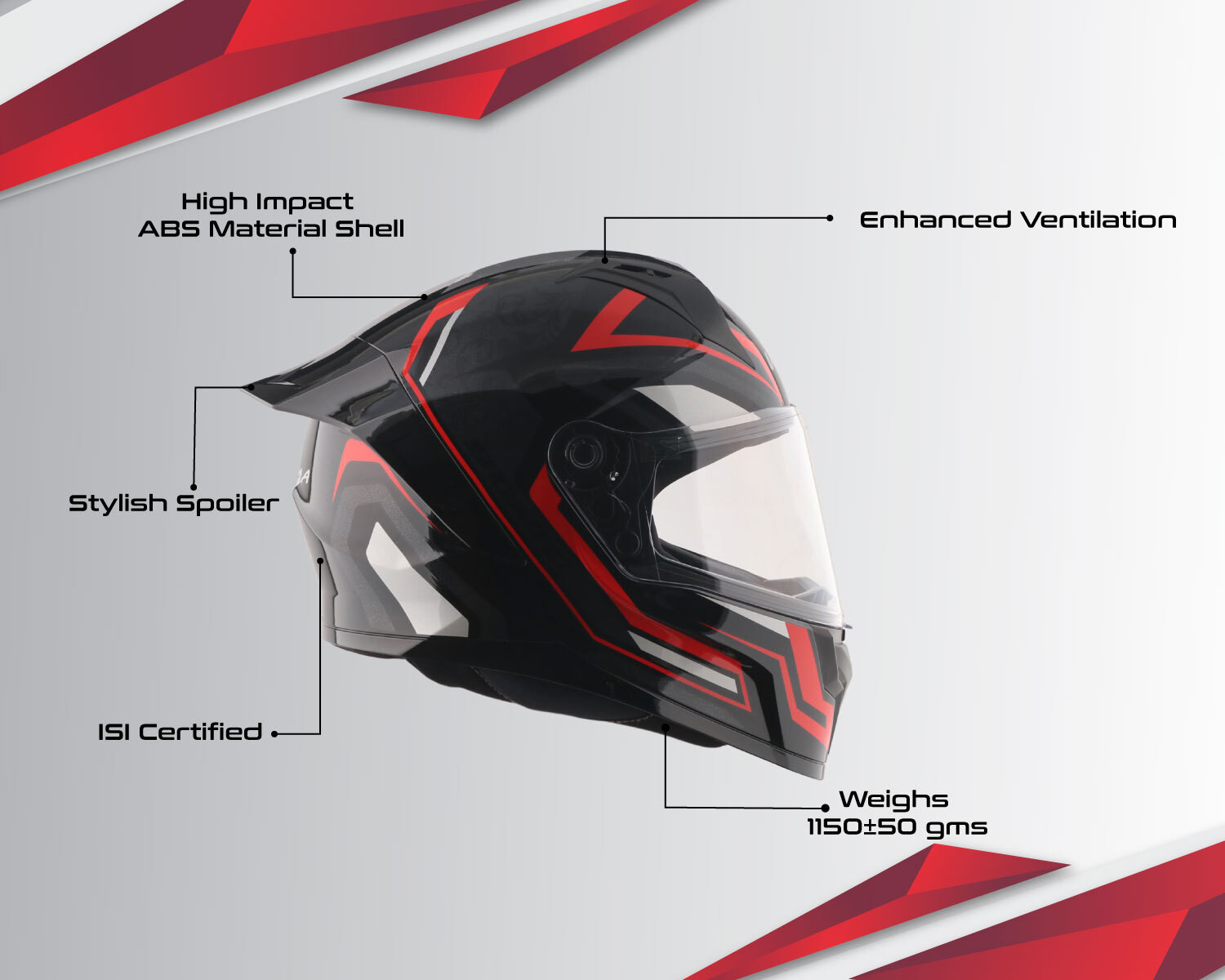 Image of VEGA Sonic Shadow Motorbike Helmet