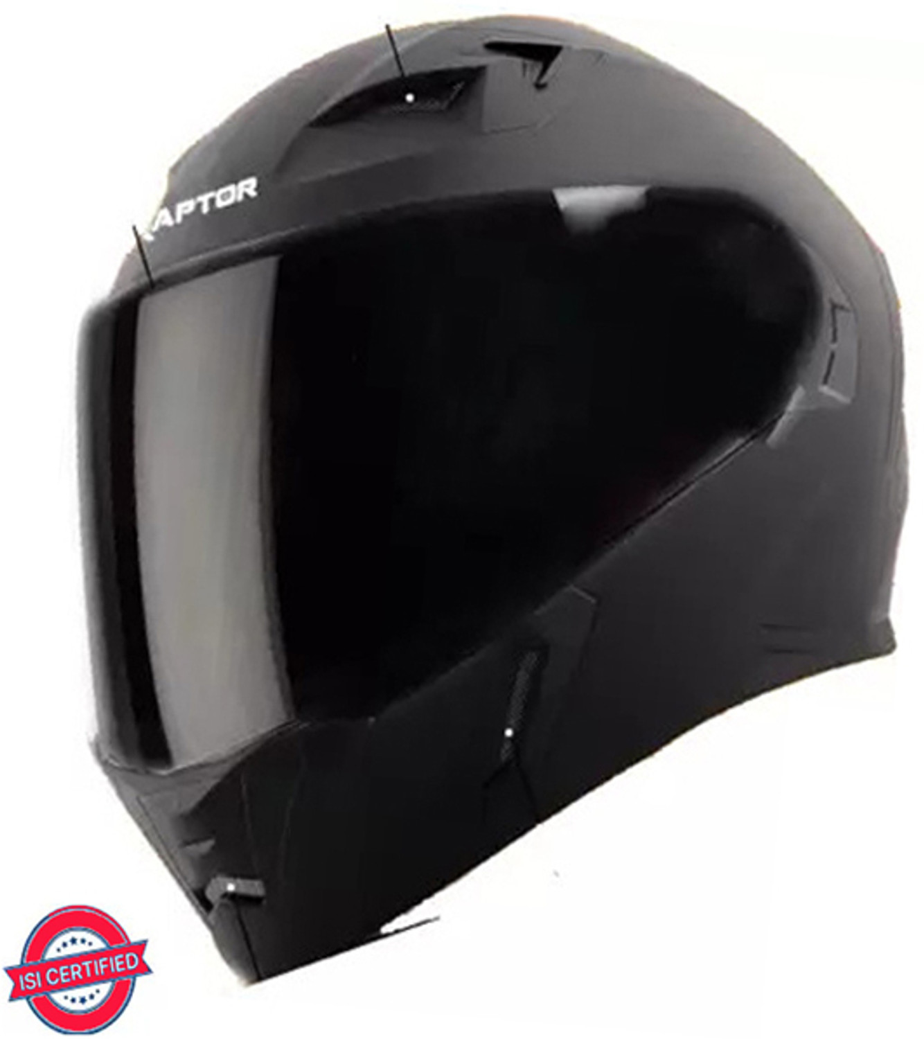 Image of Steelbird SBA-21 Raptor Hi-Quality ISI Certified Full Face (Black-Visor) Big Size 620 MM Motorbike Helmet (Black)