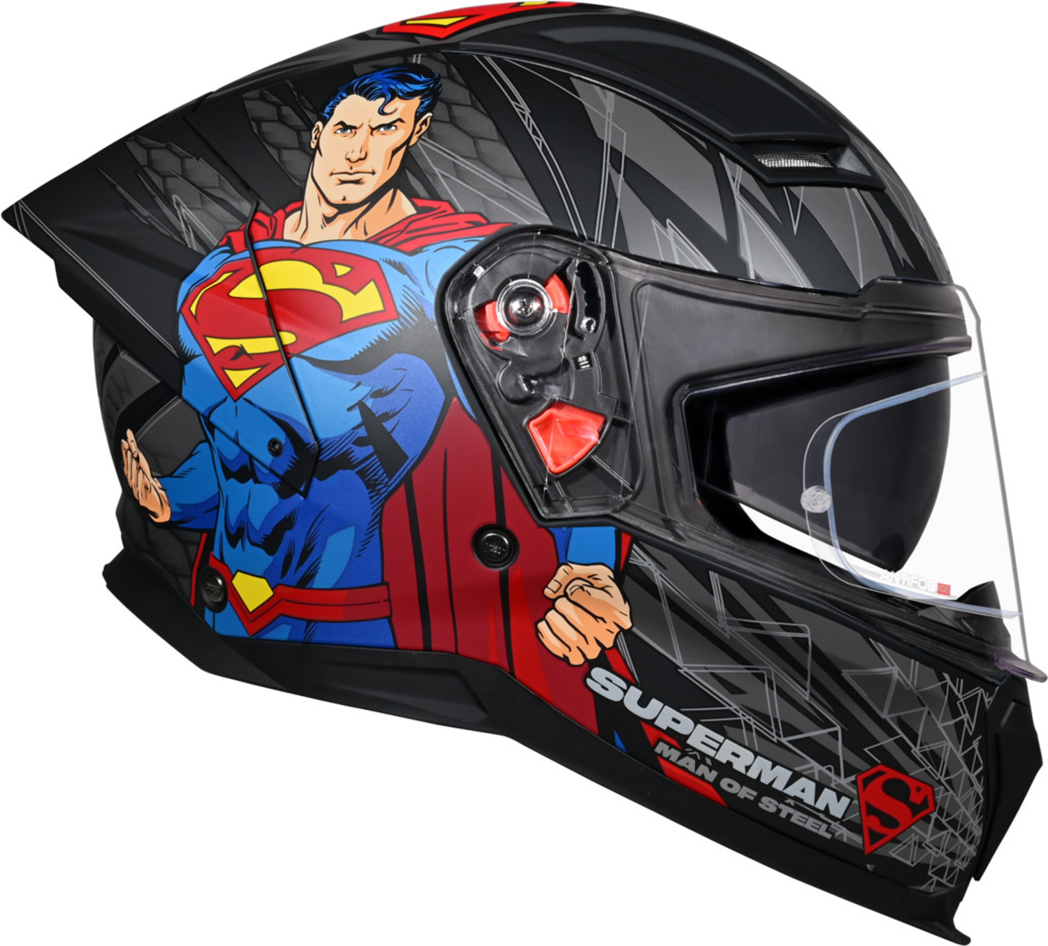 Image of STUDDS Helios Superman Edition ISI and DOT Certified Helmet with Antifog 100 Motorbike Helmet