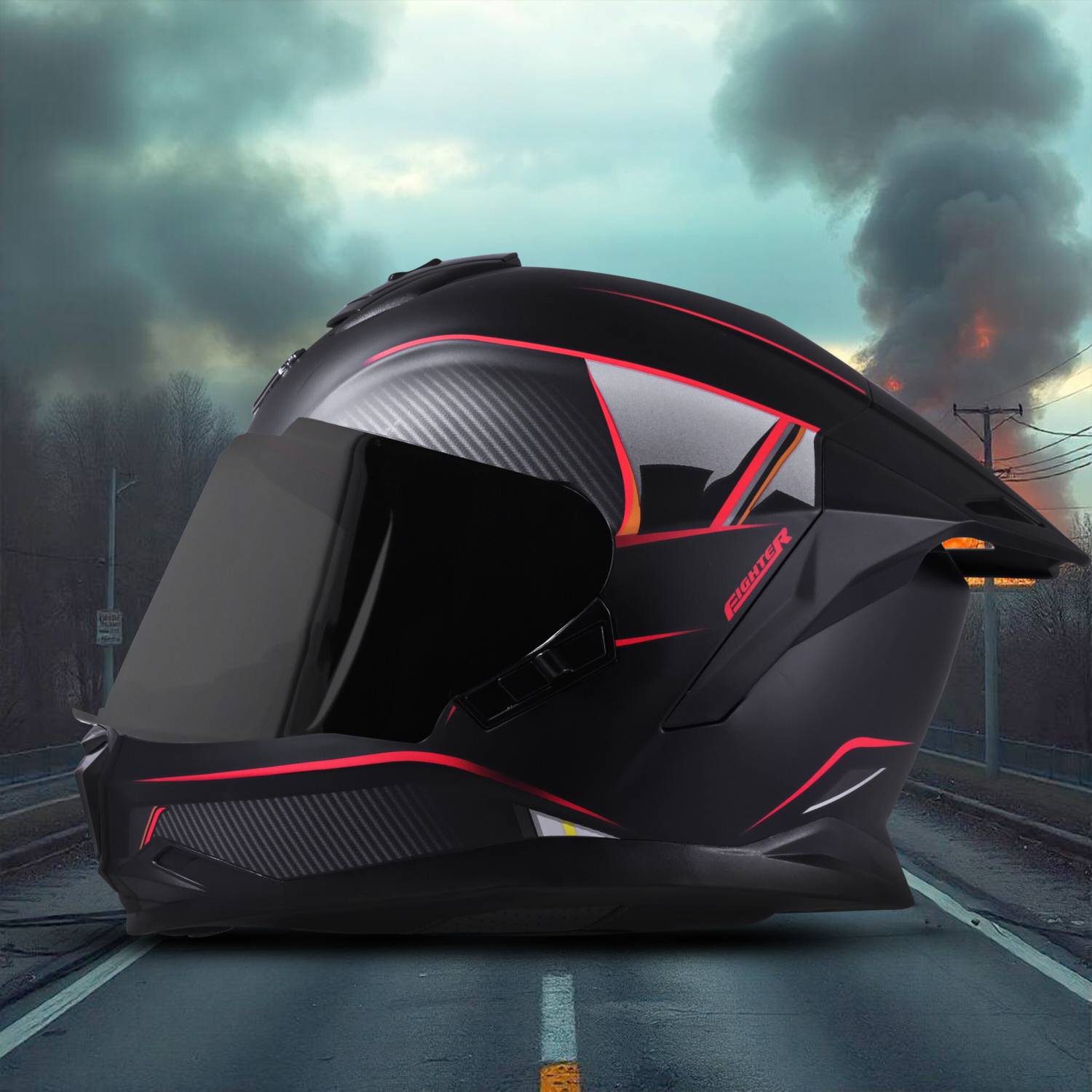 Steelbird SBH-57 Carbon Fighter Full Face Helmet - Image 4